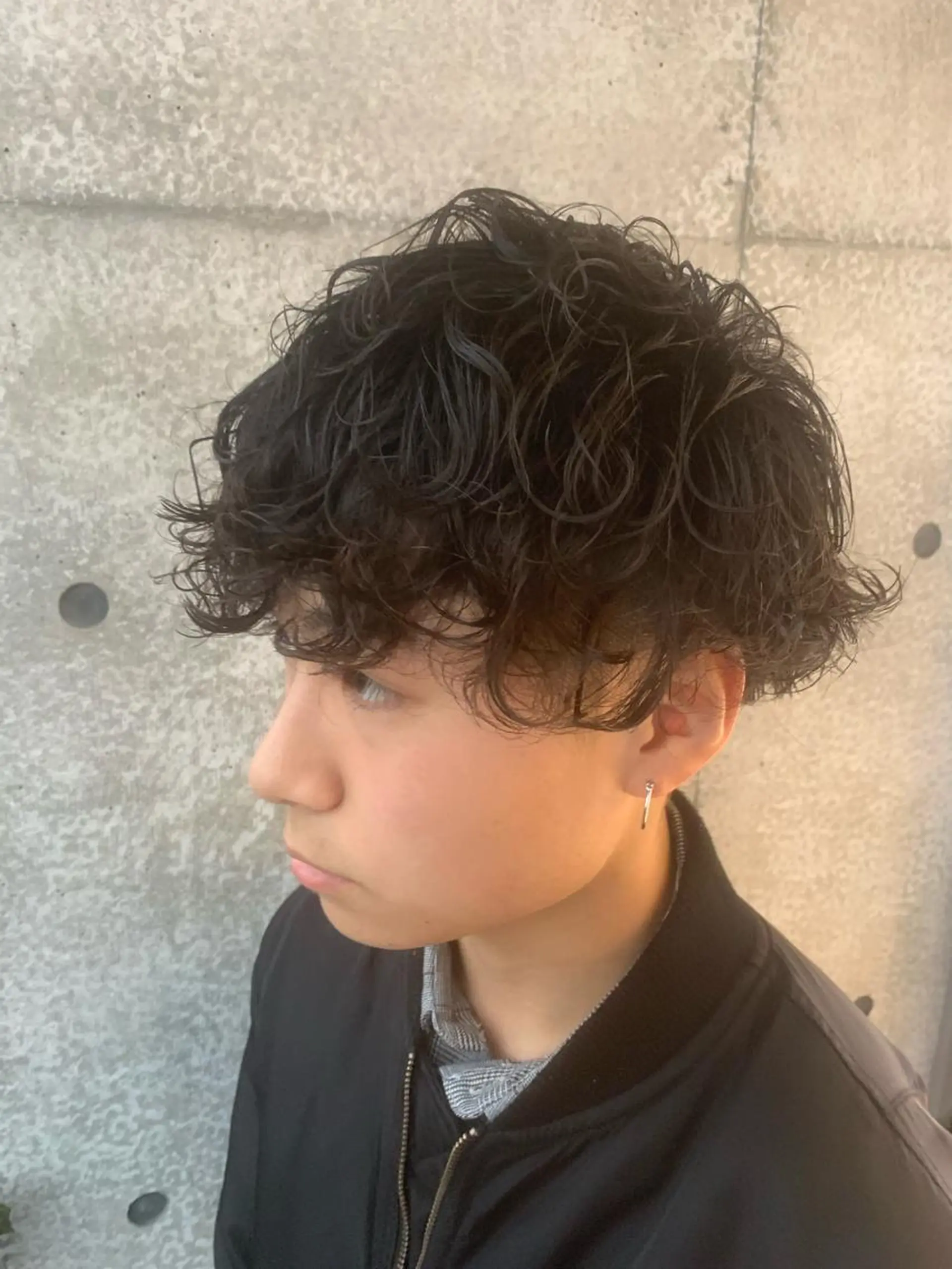 ショート パーマ メンズ メンズパーマフェード シモジタカヒロのヘアスタイル
