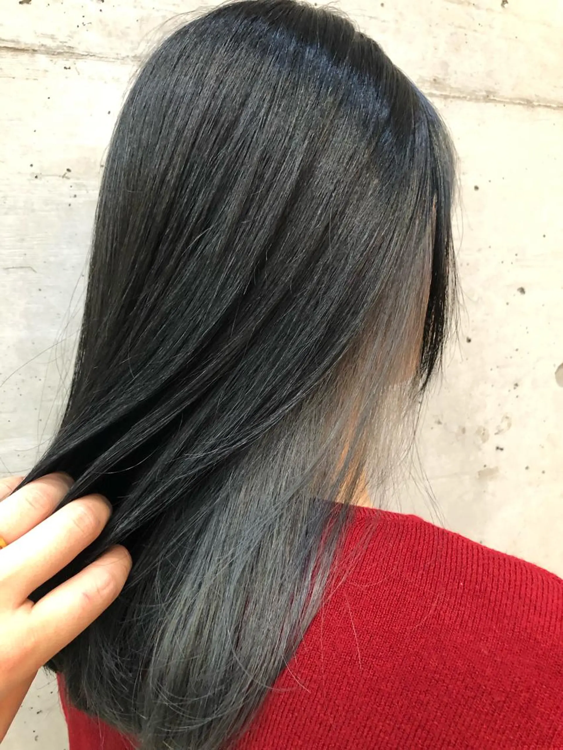 ロング カラー ネイビーカラー ヘアカラー 大栗 佑也  髪質改善のヘアスタイル