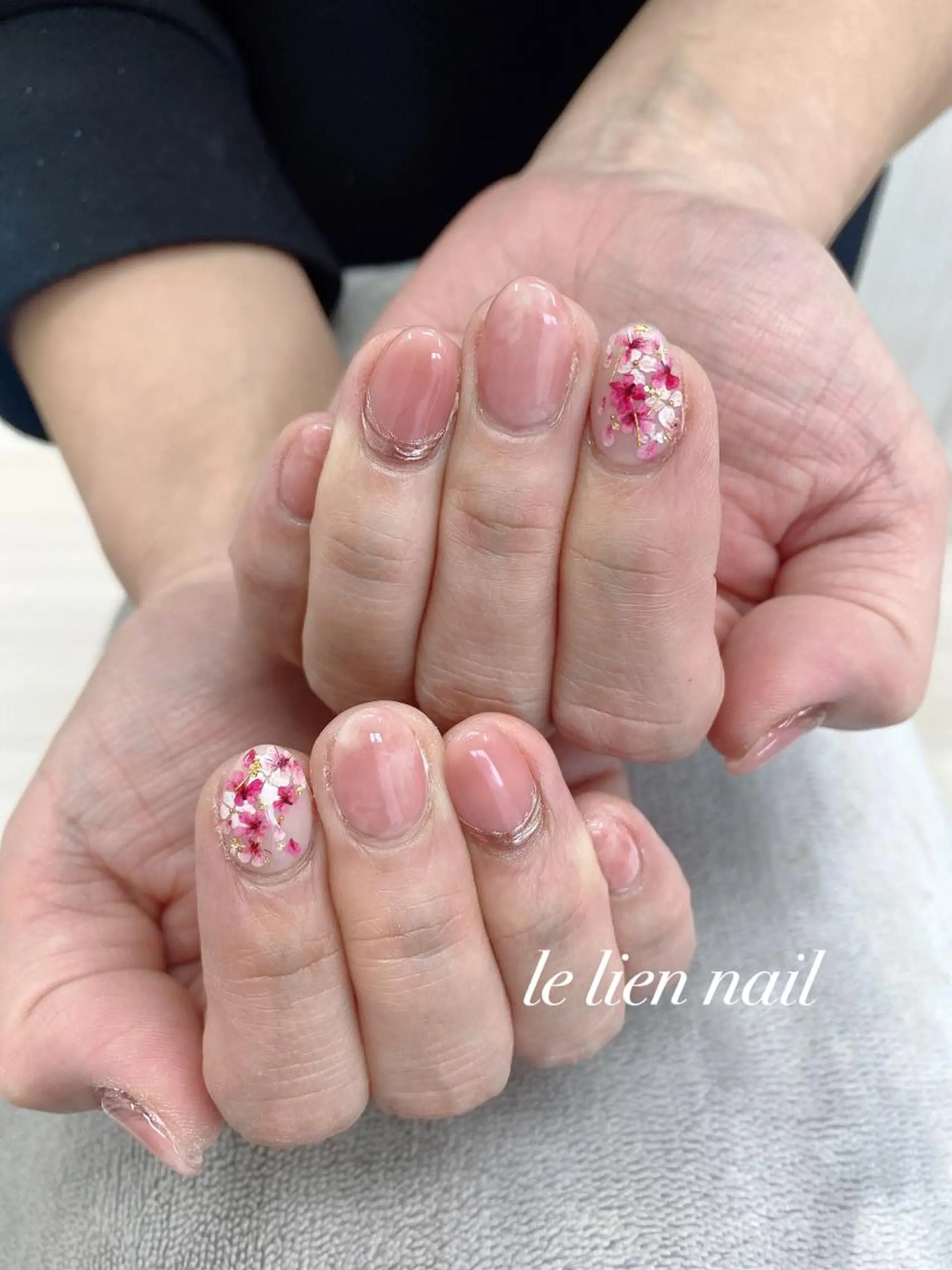 ネイル ピンク 春ネイル ハンドネイル le lien nailのネイルデザイン