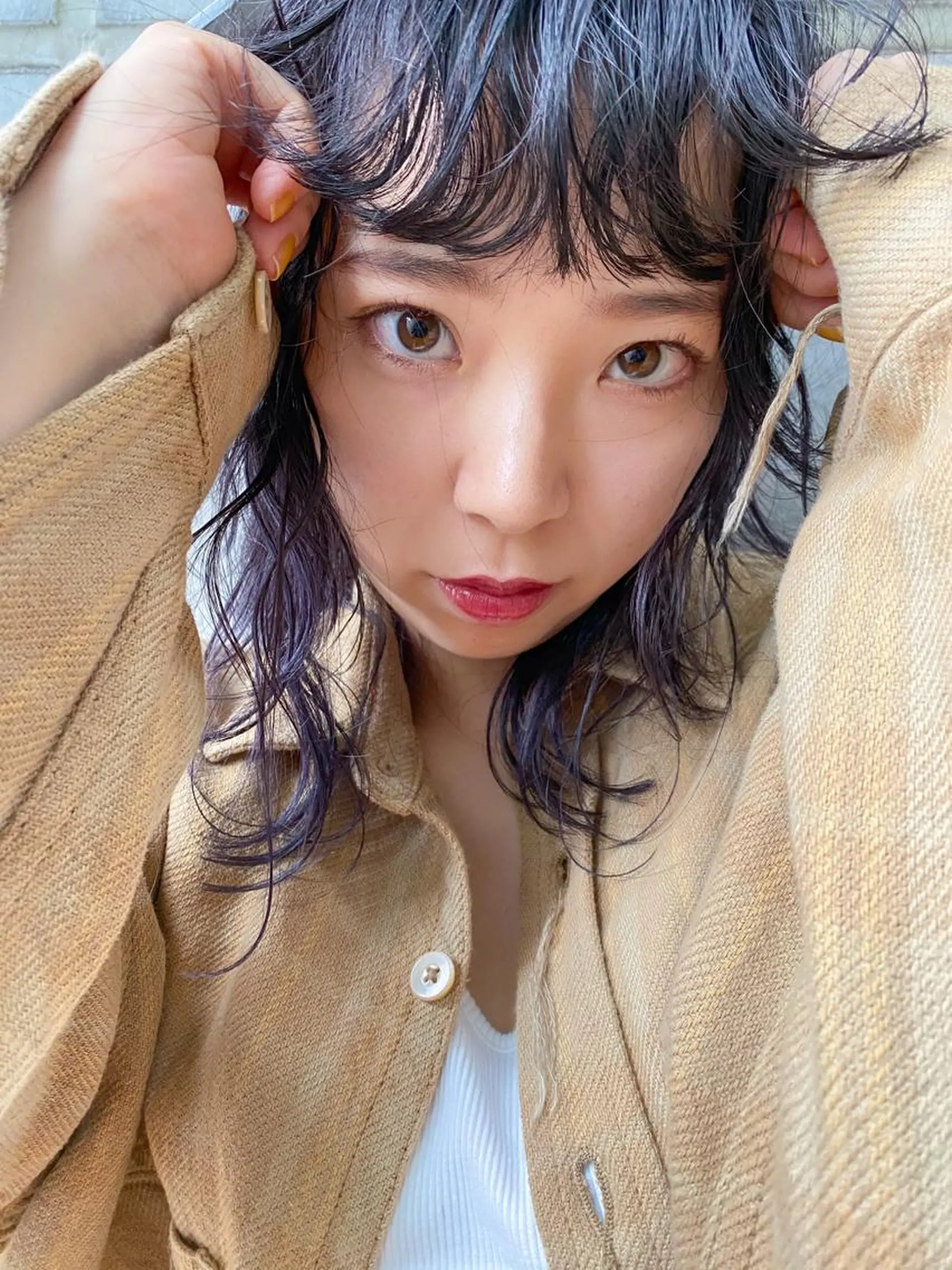 ミディアム カット ヘアカラー トリートメント nessヤマサキ リュウタのヘアスタイル