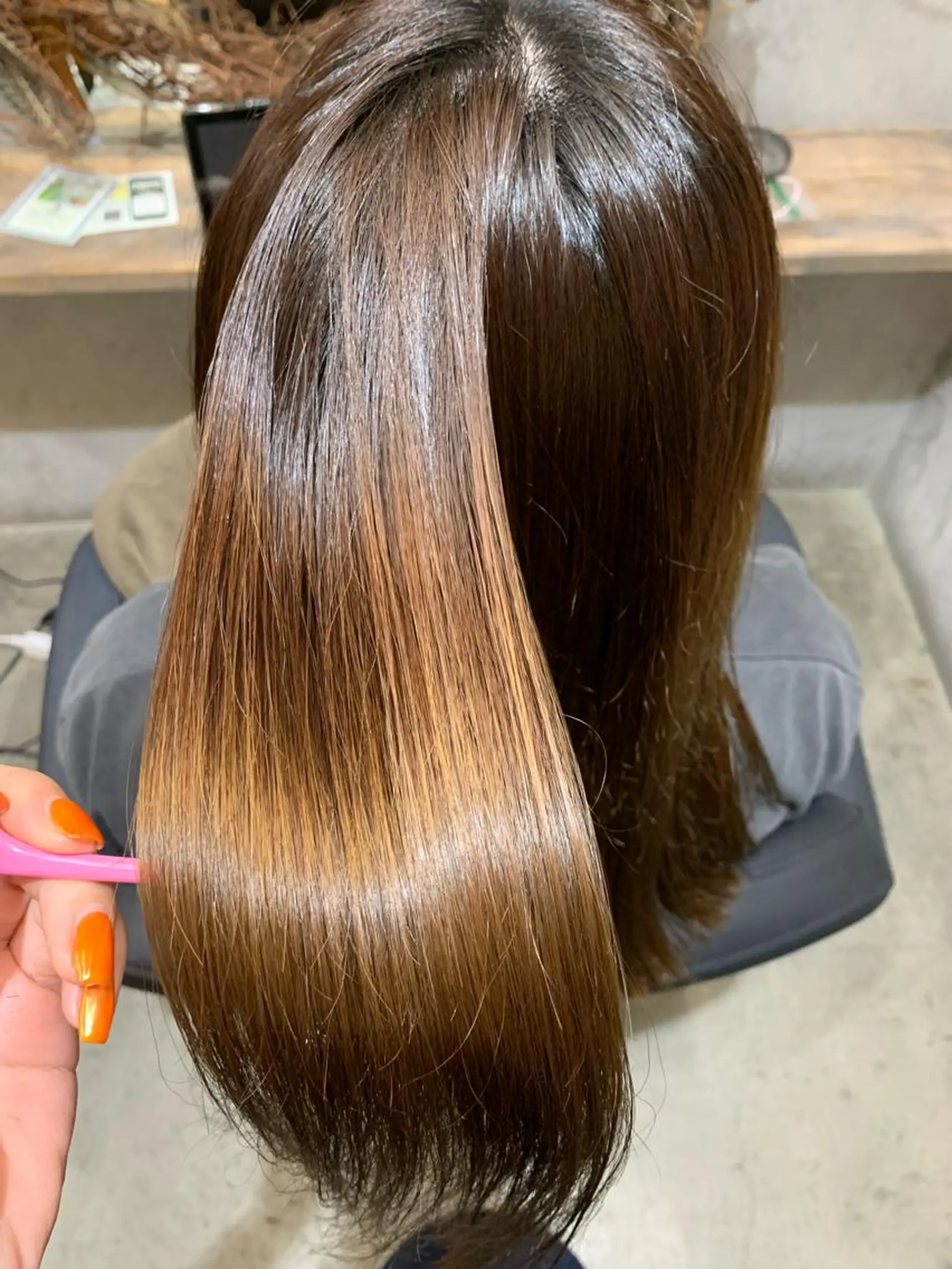 ロング 縮毛矯正 Haru/THREE …by velvetのヘアスタイル