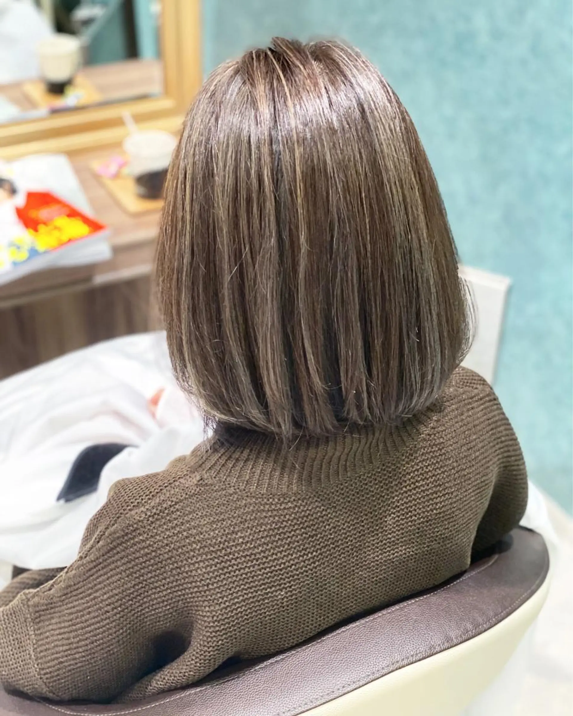 ミディアム カラー ハイライトカラー ハイライト ヘアカラー トリートメント 💎大人ハイライト 💎上杉一也💎のヘアスタイル