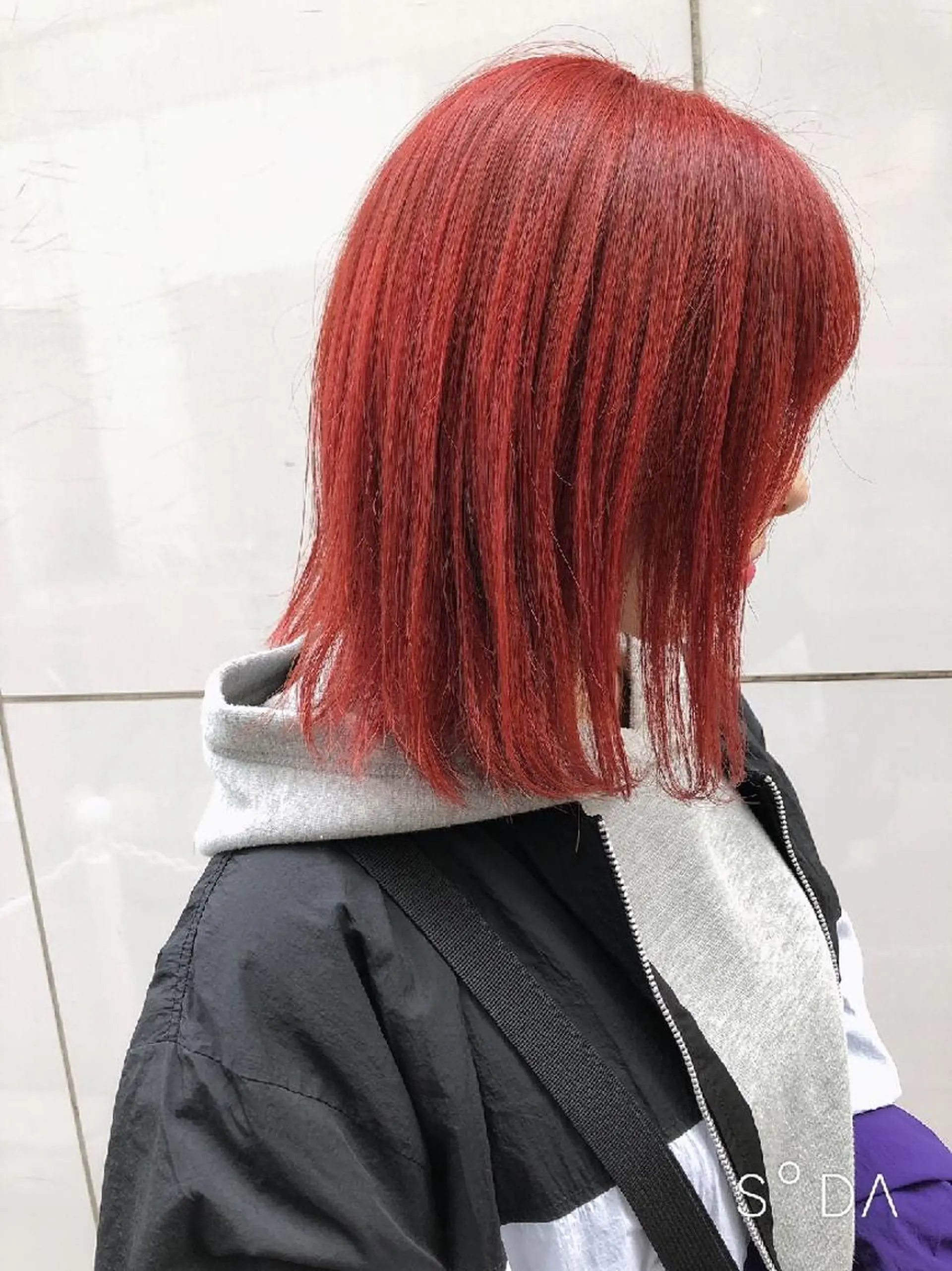 ミディアム カラー ヘアアレンジ ブリーチ ヘアカラー トリートメント 竹内啓太 ボブのヘアスタイル