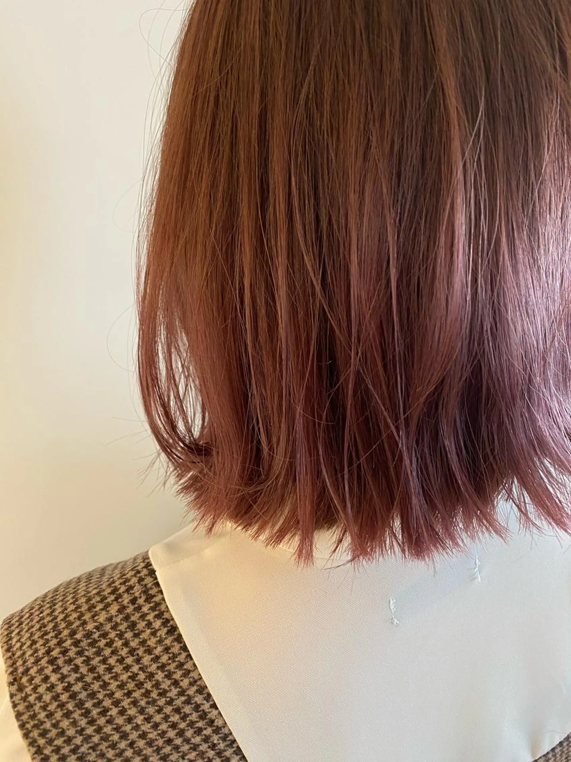 ミディアム カラー オレンジ ピンクカラー カット ヘアカラー トリートメント 韓国hair ·͜· watanabeのヘアスタイル