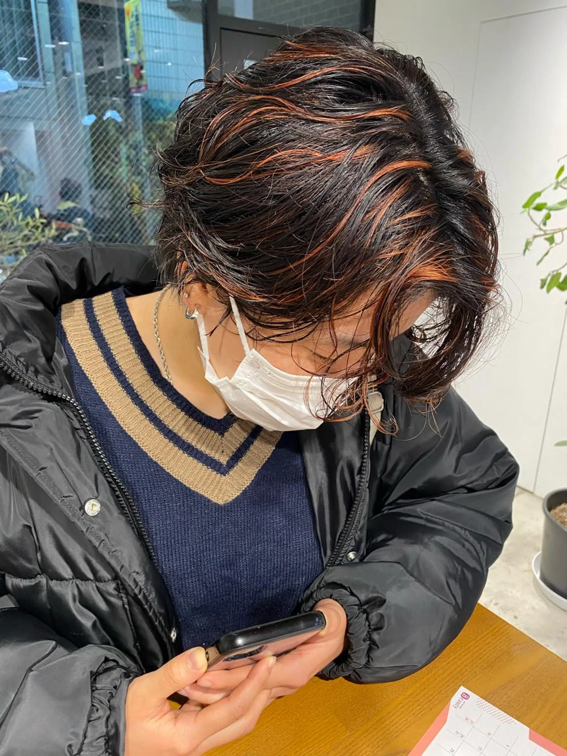 ショート カラー パーマ ヘアアレンジ メンズ キッズ ネイル マツエク・マツパ アイブロウ メンズハイライト メンズパーマ ハイライトカラー オレンジ カラーマツエク パーマスタイル🔅 sayacaのヘアスタイル