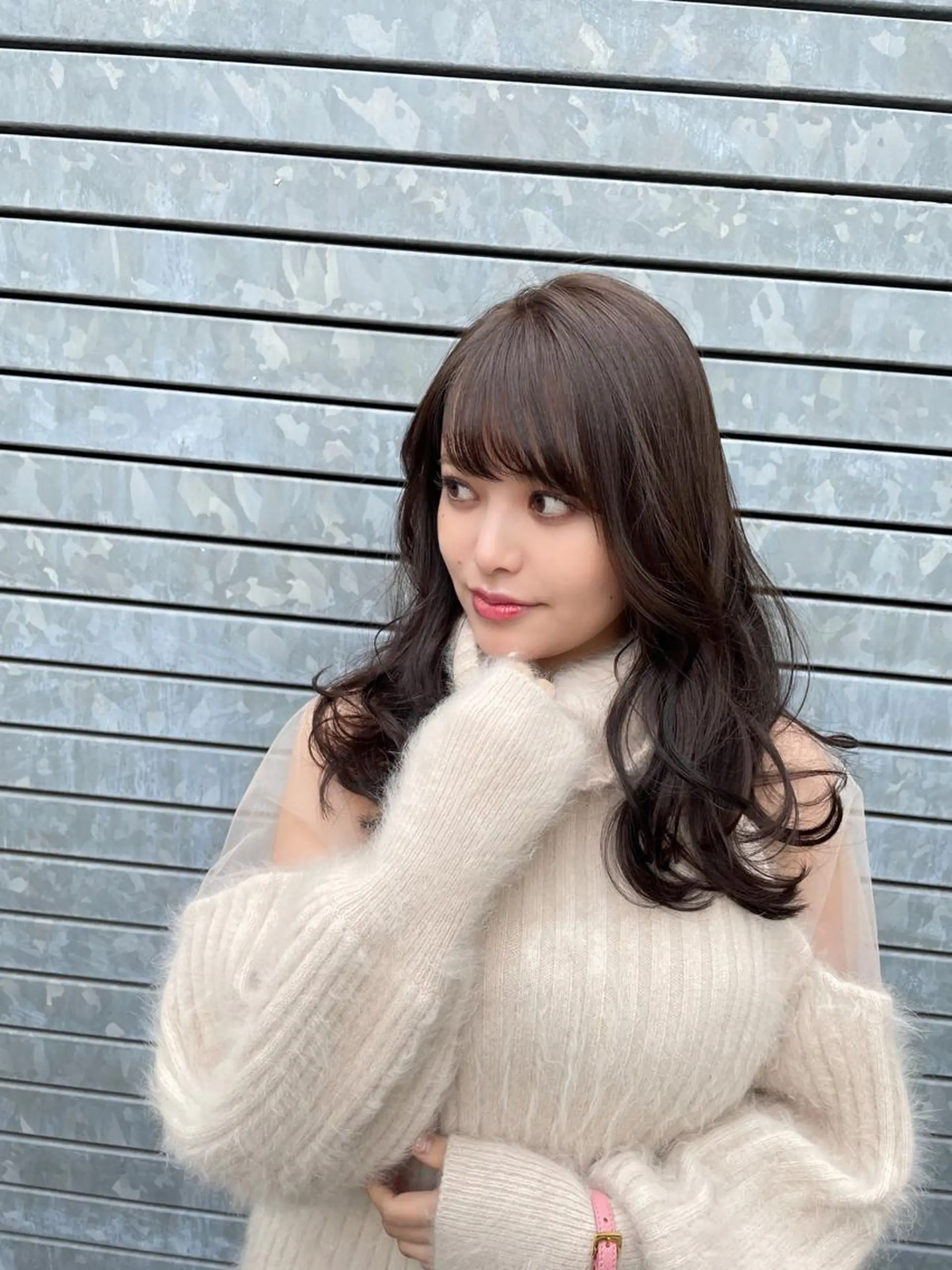 セミロング カラー パーマ BEBE所属・ブリーチなし 透明感カラーKANAのヘアスタイル