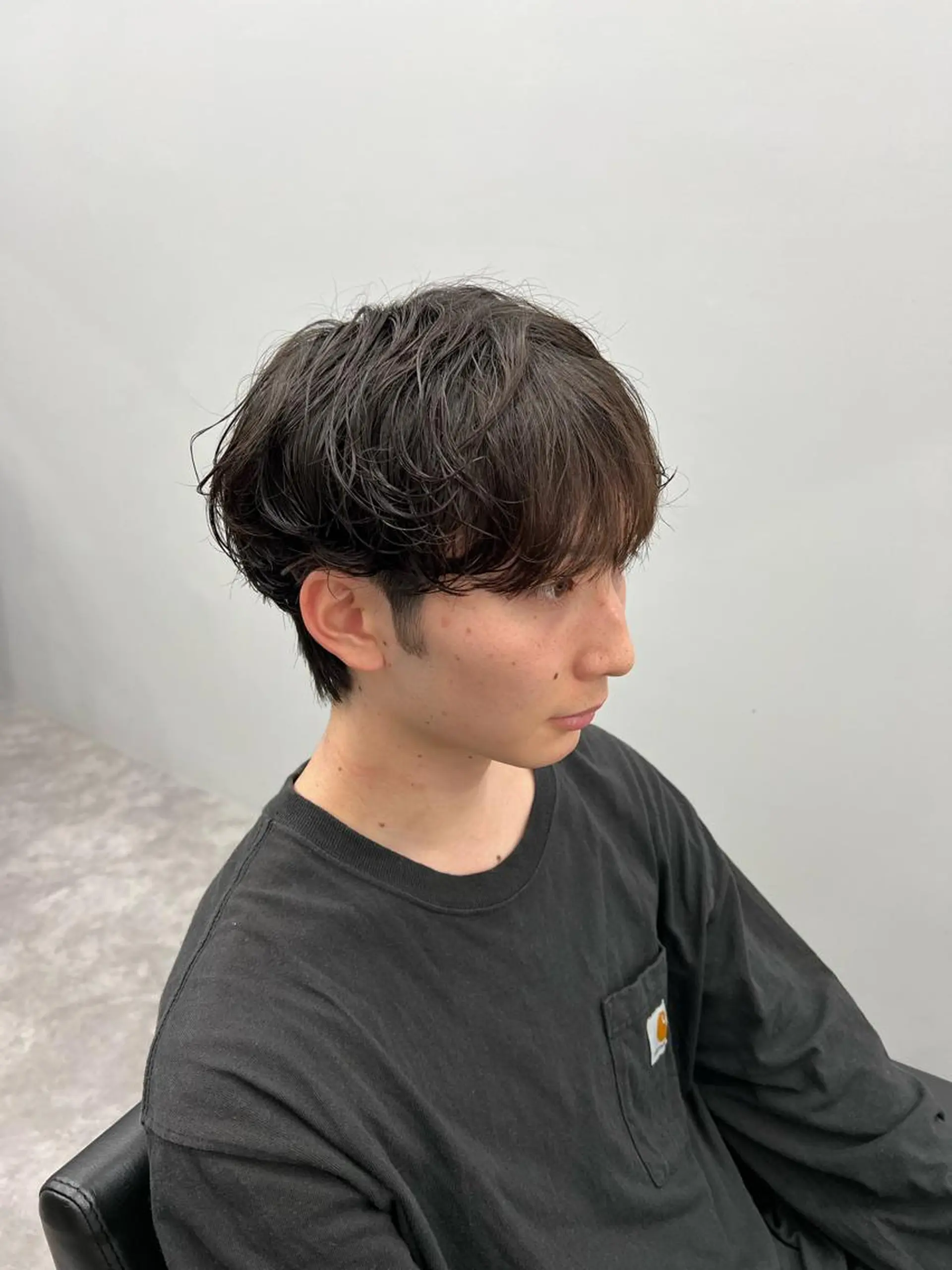 ショート パーマ メンズ マッシュ シースルーマッシュ 【曲がる縮毛矯正】 モデル募集🙋カツヤのヘアスタイル
