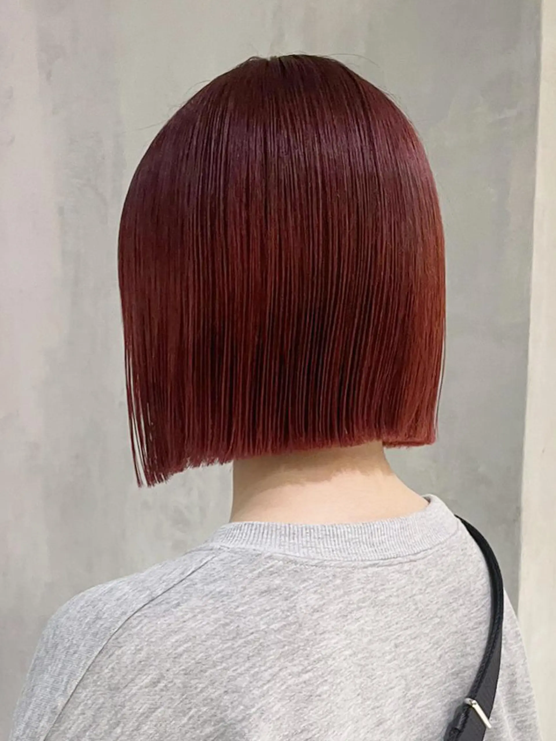 カラー ミディアム レッドカラー ボブ カット ヘアカラー トリートメント ITbyALBUM 藤沢店のヘアスタイル