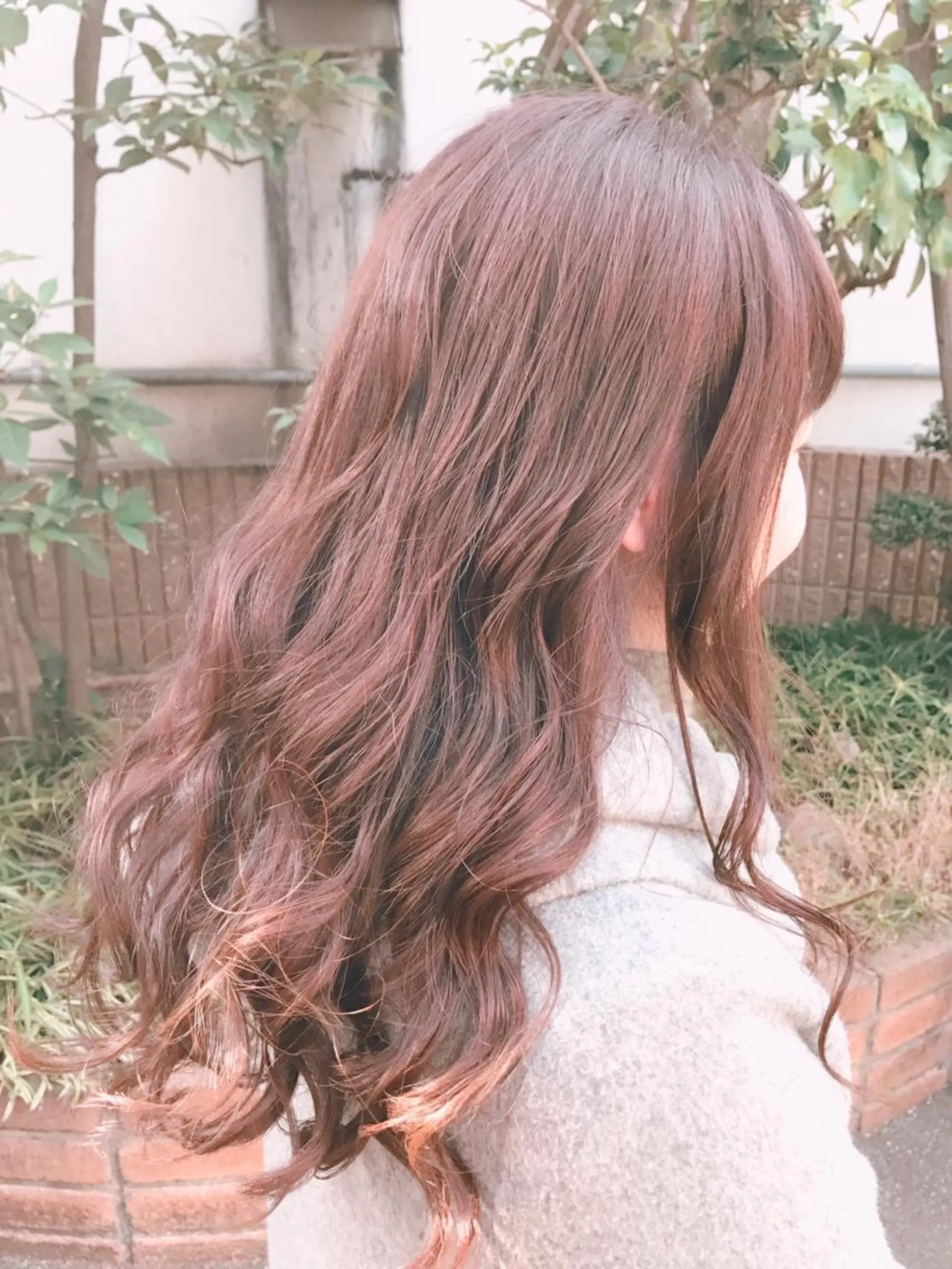 セミロング カラー ブラウンカラー ピンクカラー ピンクブラウン カット パーマ clear - style所属・前之園 ひかるのヘアスタイル