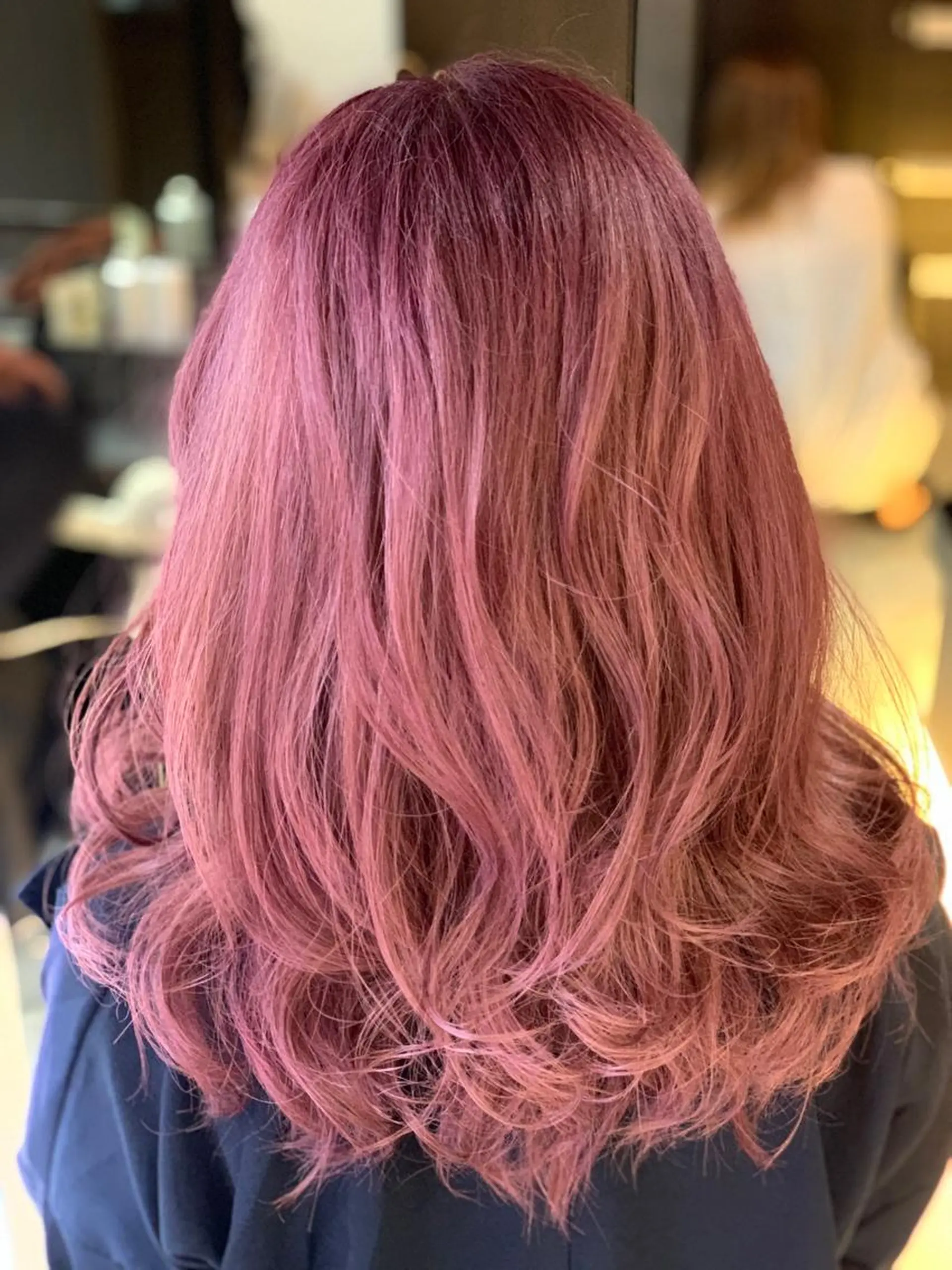 ミディアム カラー ピンクカラー ピンクパープル パープルカラー ヘアカラー トリートメント ✂️大門 巧✂️ LAFF難波店のヘアスタイル