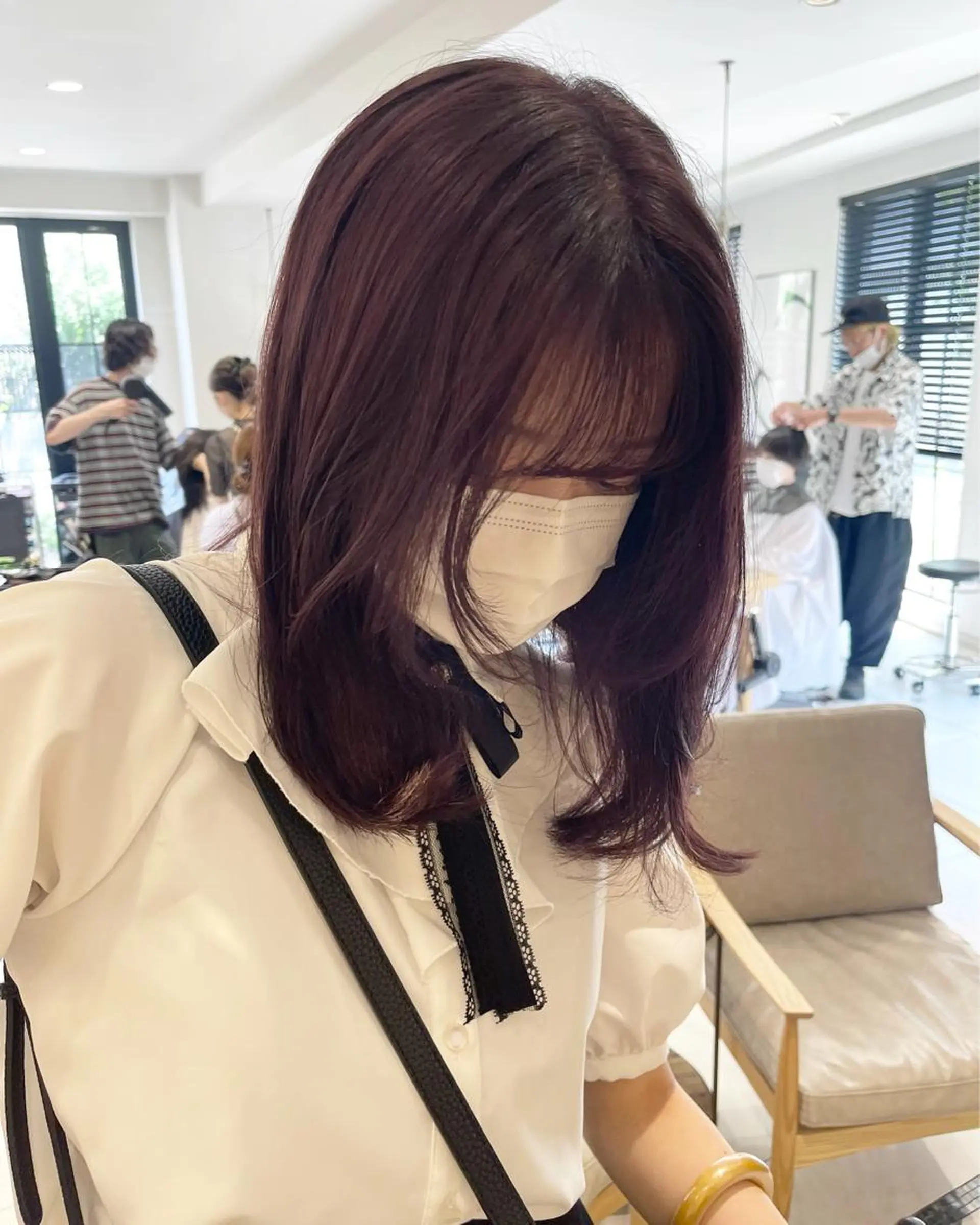 ミディアム カラー ラベンダーカラー ラベンダーグレー ヘアカラー トリートメント ヘッドスパ ラベンダー/レイヤー カット🤎mamiのヘアスタイル