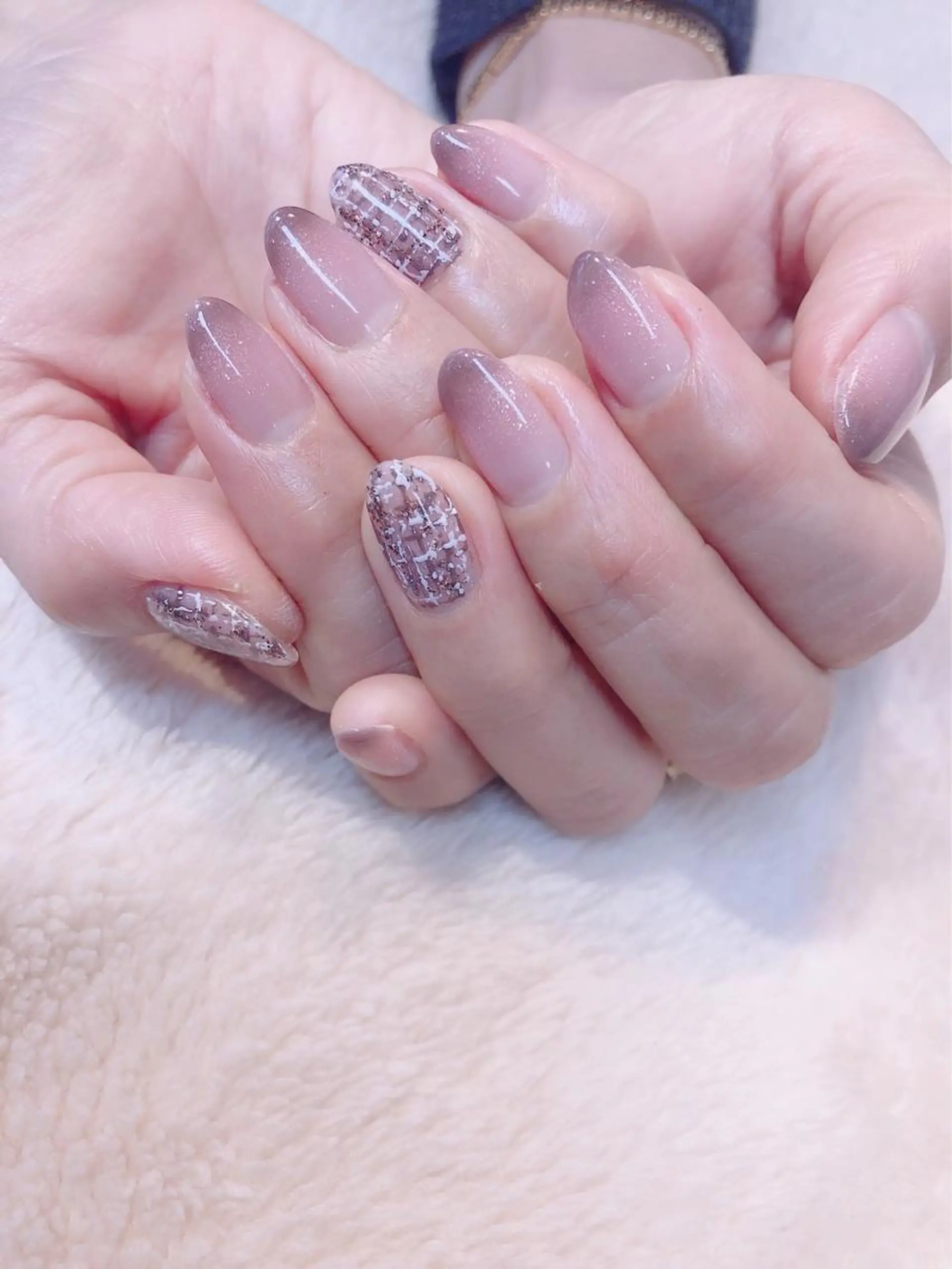 ネイル グラデーション ツイードネイル ハンドネイル ハンドケア FASTNAIL PLUS 新宿店のネイルデザイン