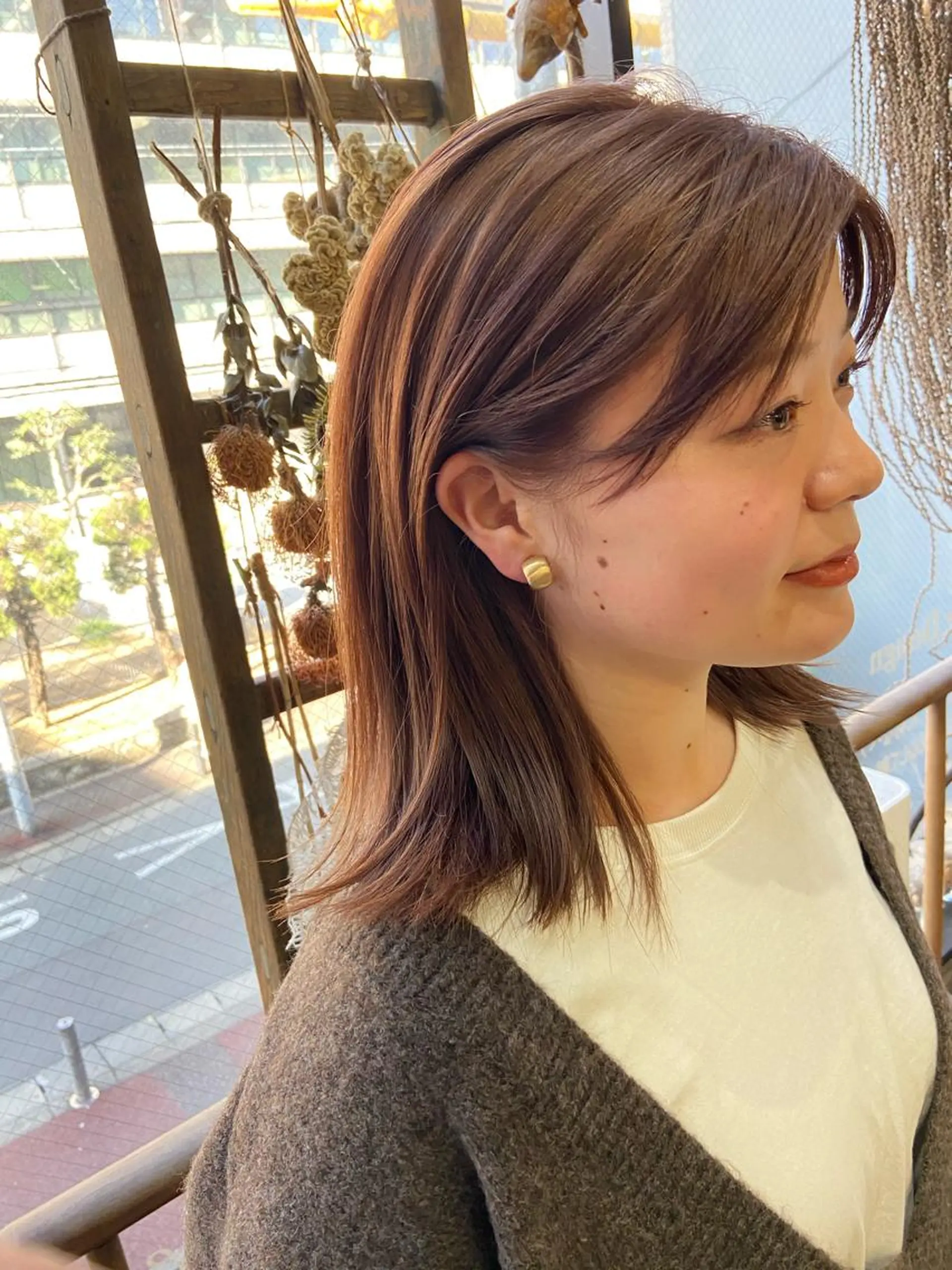 ミディアム カラー ベージュカラー ブリーチ カット ヘアカラー トリートメント 松尾太樹 【pia】福岡美容室のヘアスタイル