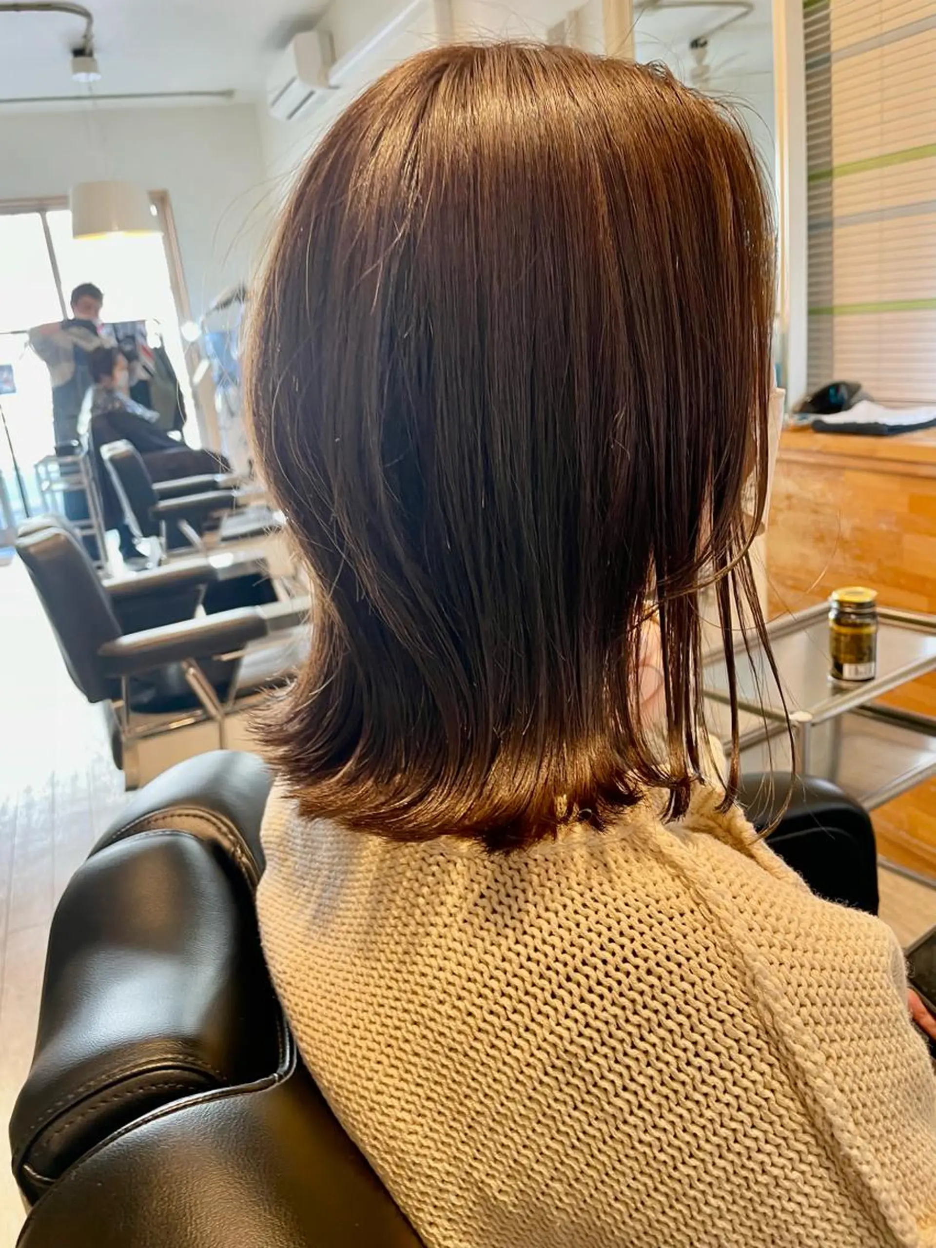 ミディアム カラー 切りっぱなしボブ グレージュ ボブ one☆star所属・ママ美容師　守谷 明日香のヘアスタイル