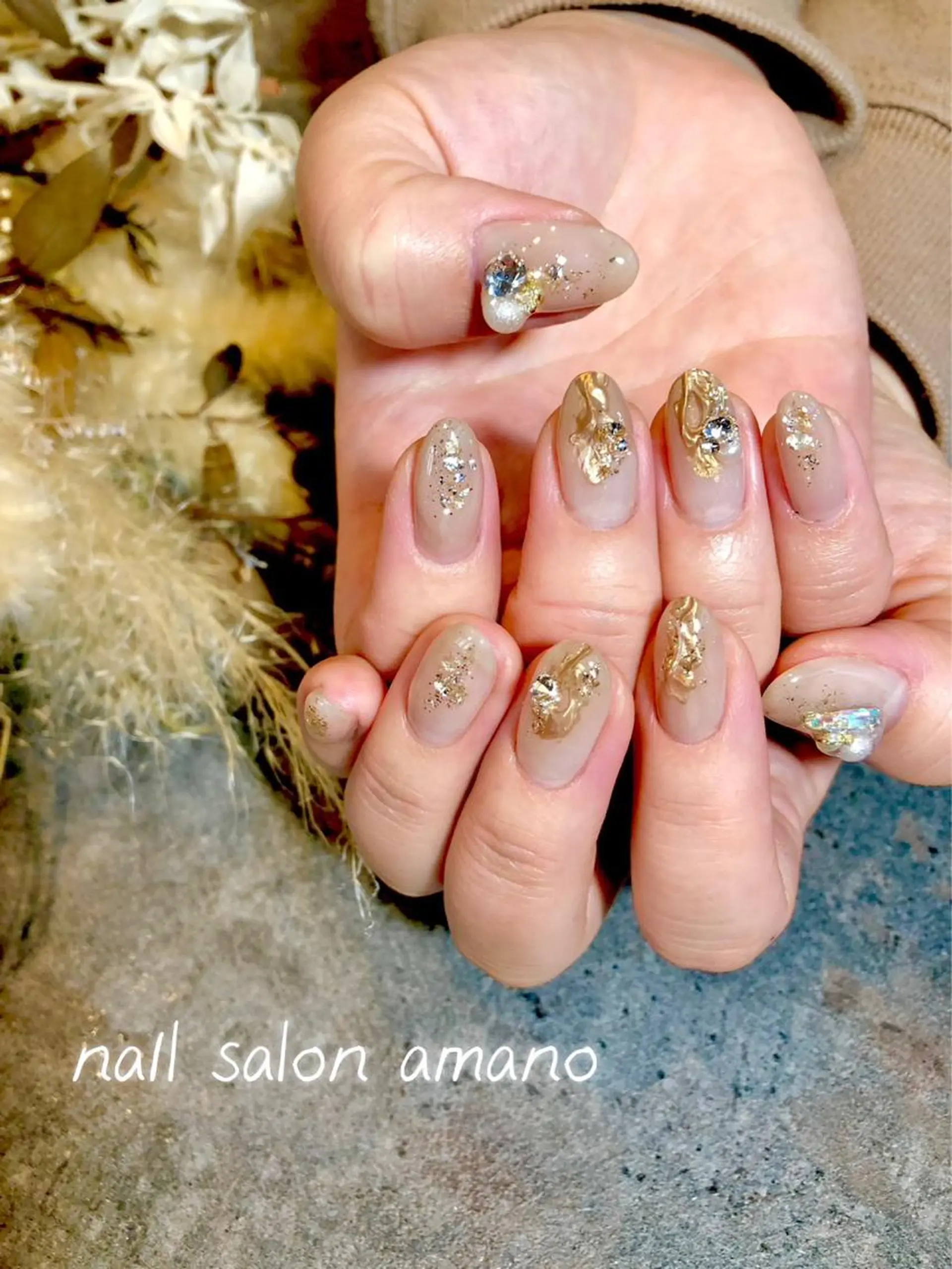 ネイル フラワーネイル ジェルネイル 大理石ネイル(マーブル) ニュアンスネイル シンプルネイル nail salon amanoのネイルデザイン