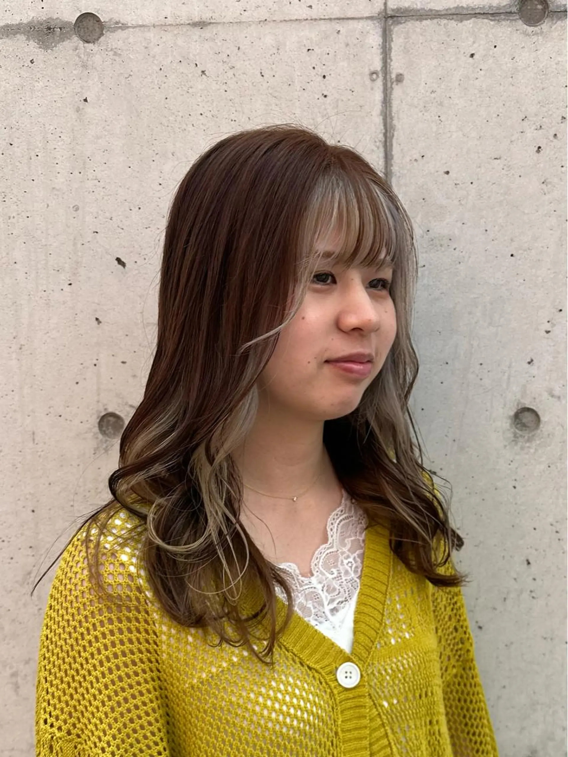 ミディアム カラー ヘアカラー トリートメント 韓国風レイヤー🗝要 暗透カラー📓吉祥寺のヘアスタイル