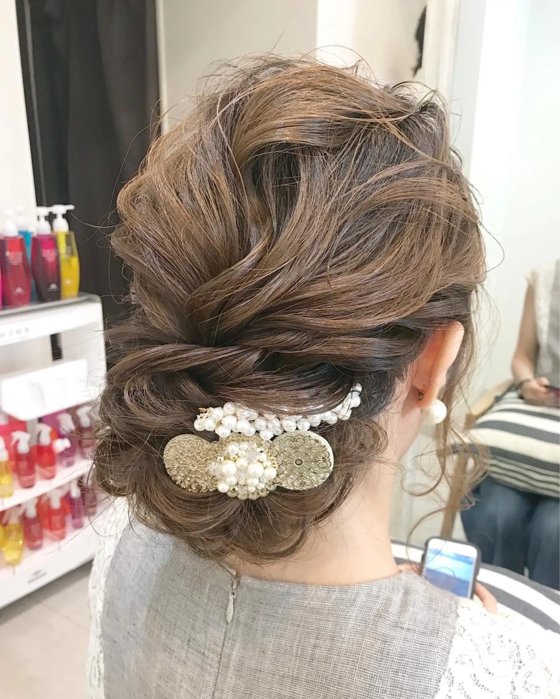 ロング ヘアアレンジ 結婚式・ブライダル ロング ALVAREZ BARBER SHOP所属・takebuchi harukaのヘアスタイル