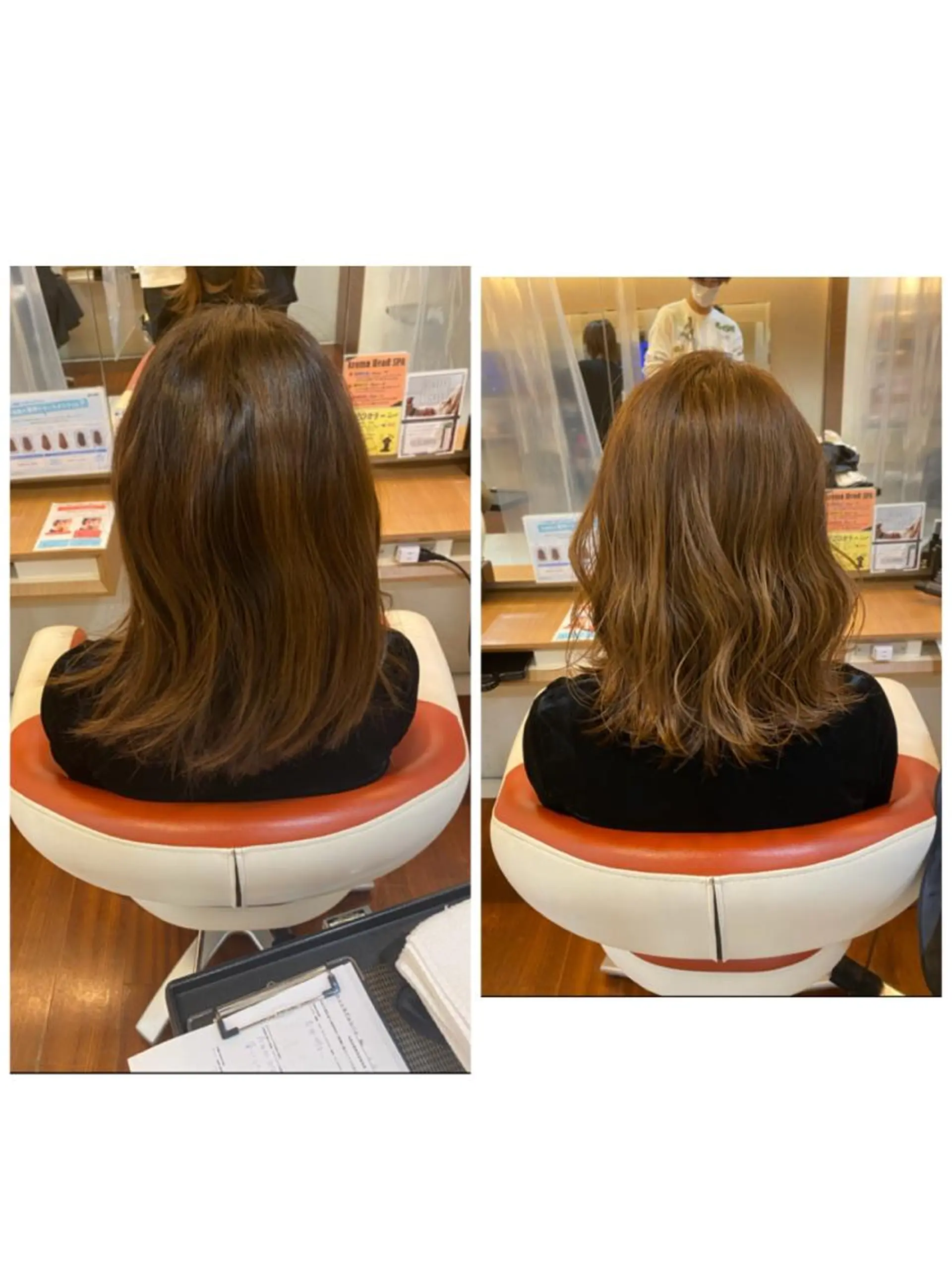 ミディアム カラー 切りっぱなしボブ ベージュカラー ブリーチ ブリーチなしカラー ボブ 塩谷黎✨ブリーチ無W カラーメンズパーマ✨のヘアスタイル