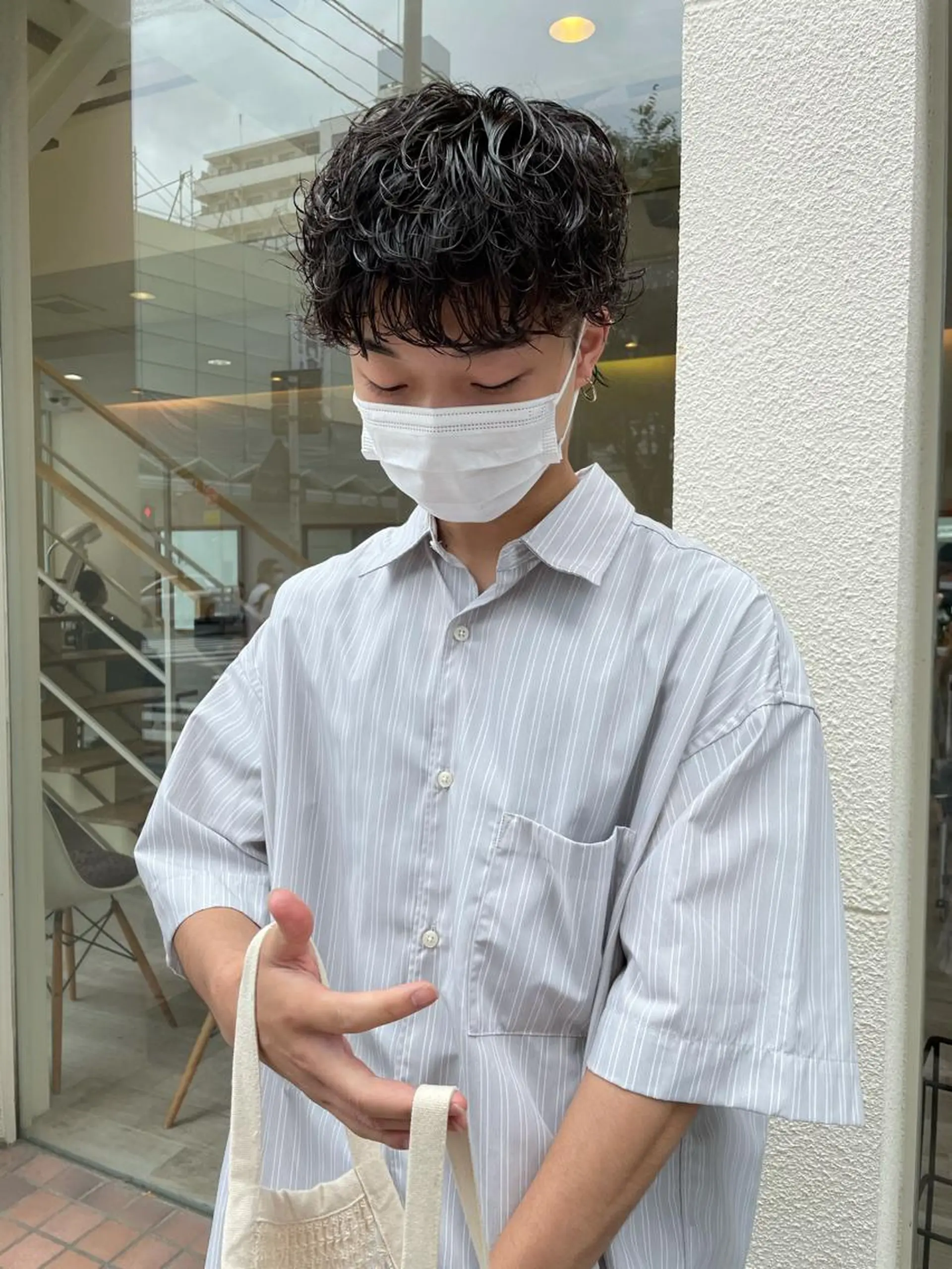 パーマ メンズ R-5 shonandai所属・🍋透け感カラー🍃 オリーブ🍐Kahoのヘアスタイル