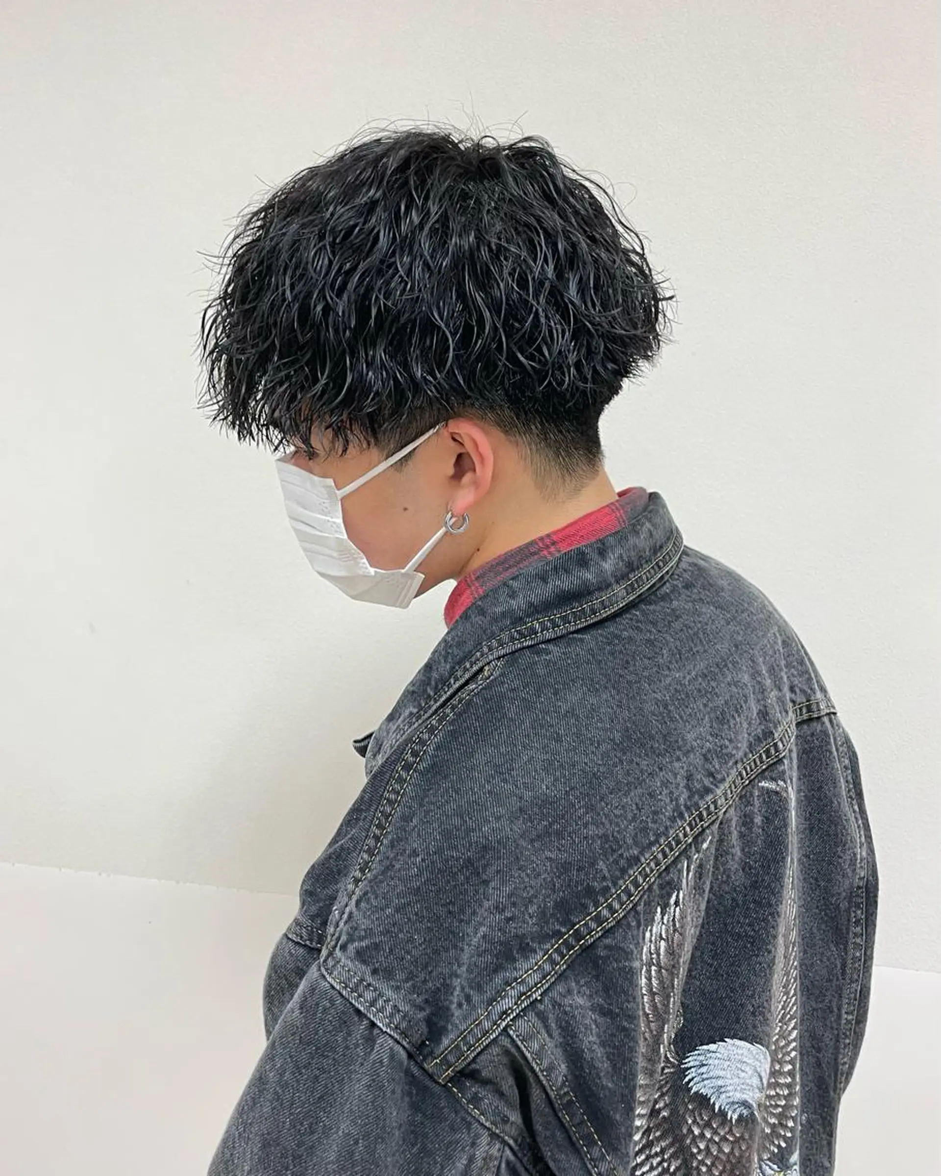 パーマ メンズ カット パーマ 栢原 達也のヘアスタイル