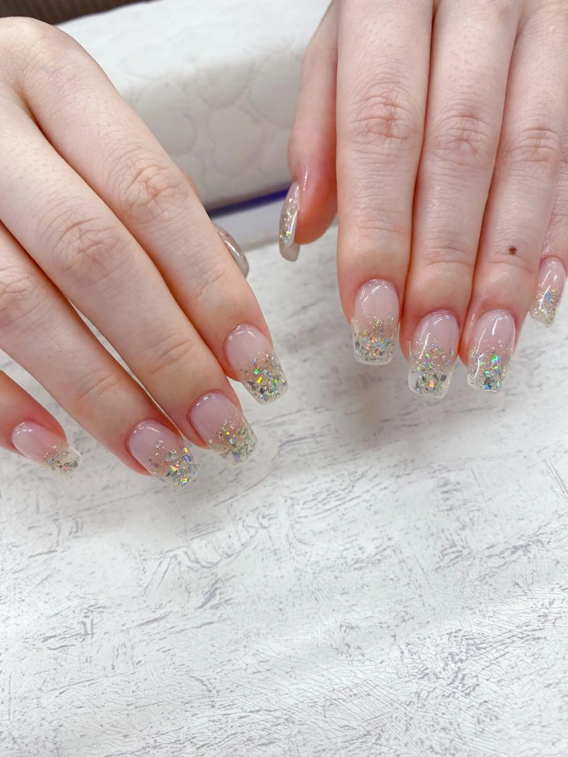ネイル ラメ(グリッター) ラメグラデーション スカルプネイル Y nailのネイルデザイン