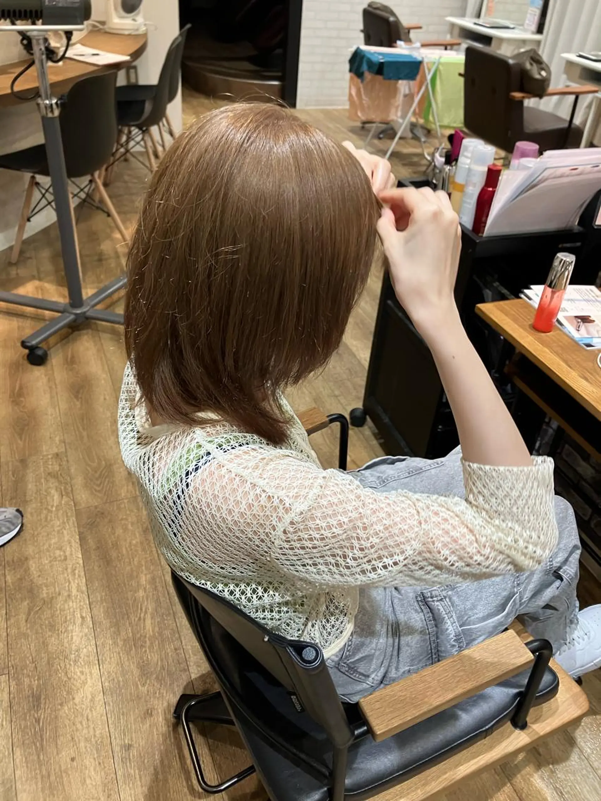 カラー ベージュカラー ダブルカラー ミルクティーベージュ えばら まい/attraのヘアスタイル