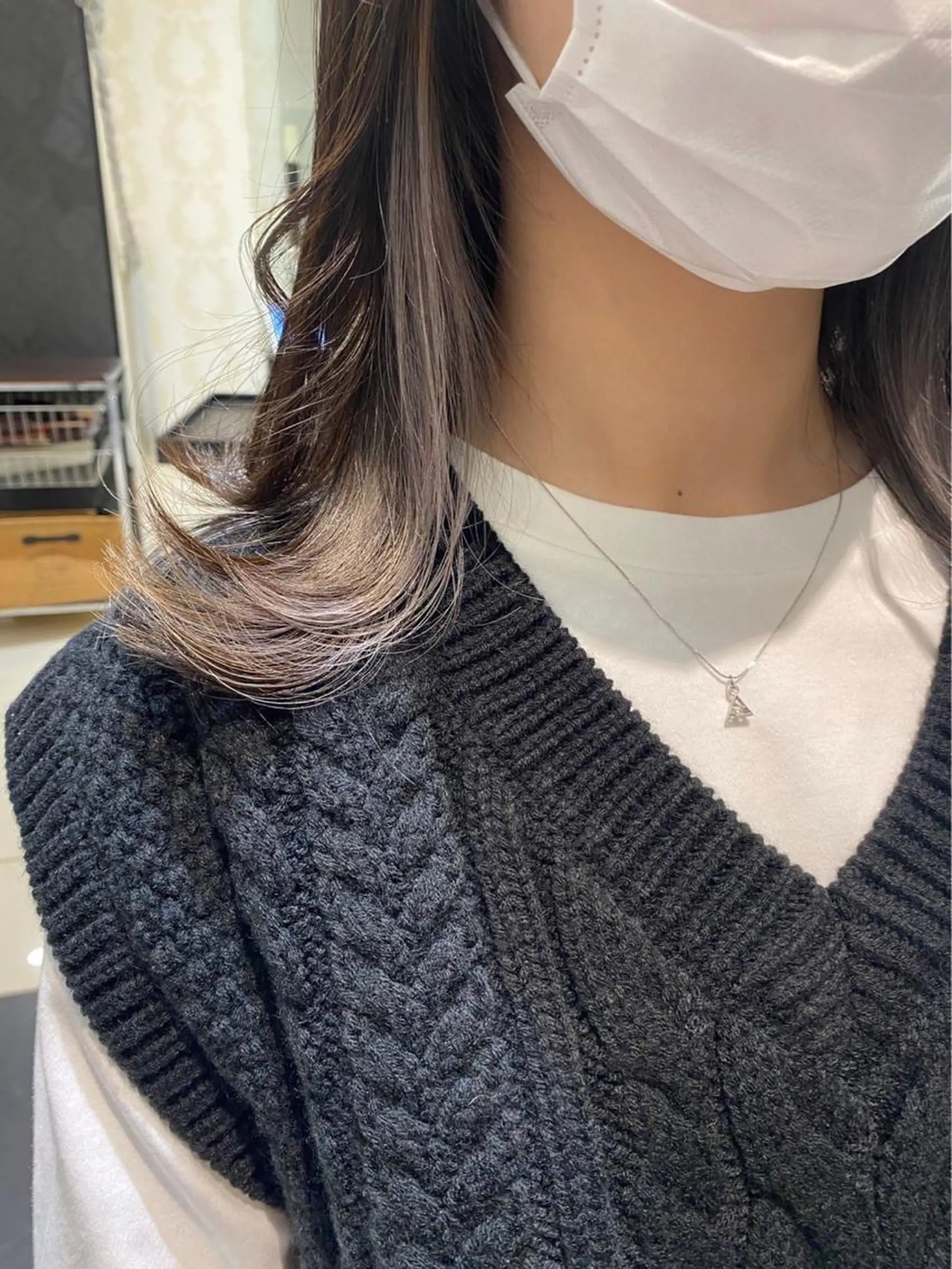 カラー イヤリングカラー シルバー ヘアカラー ＊インナーカラー＊ 植松彩音のヘアスタイル