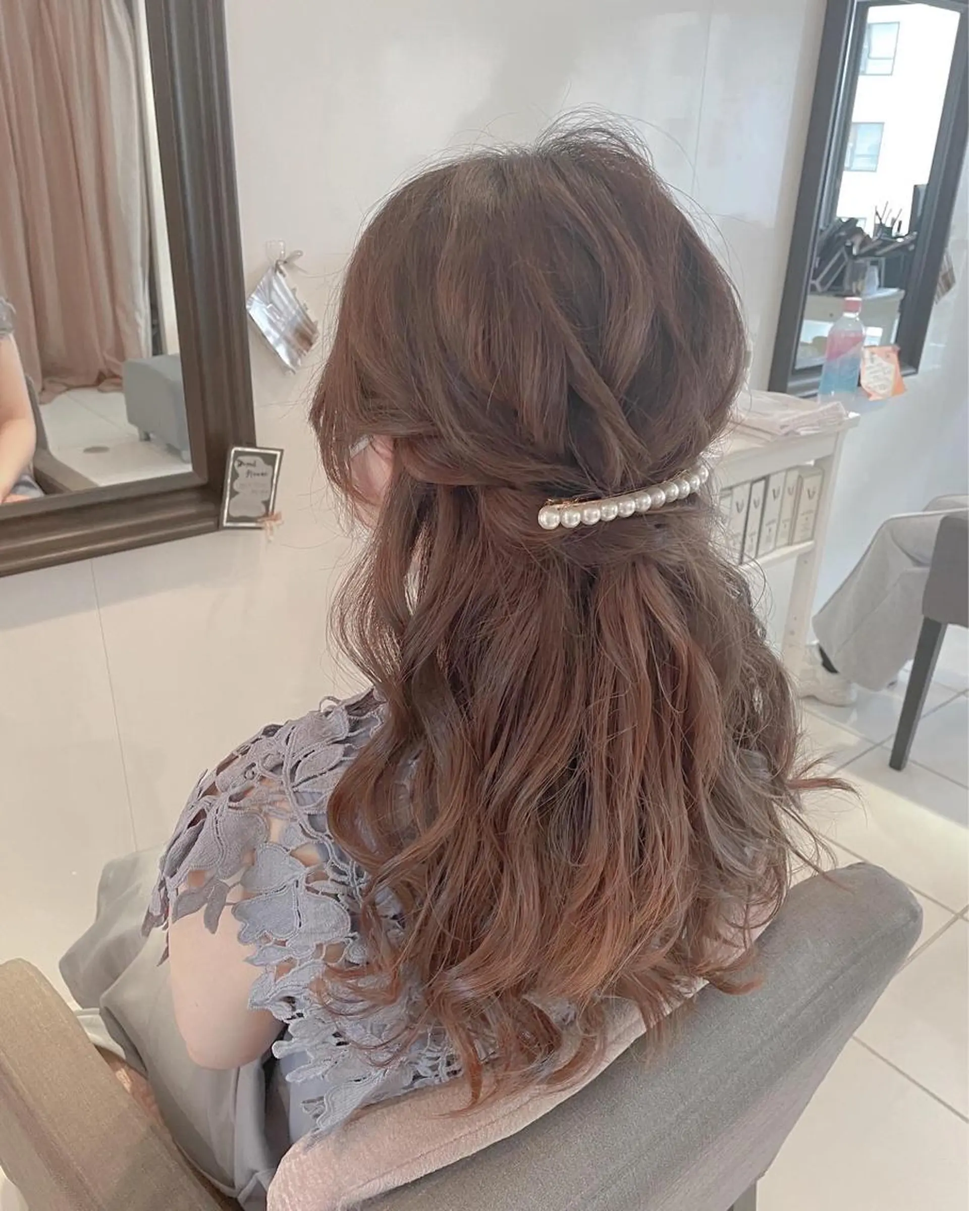 セミロング ヘアアレンジ キッズ ハーフアップ 結婚式・ブライダル 子どものヘアアレンジ ヘアセット Hair set&Spa Roquat Salon【 ヘアセット ＆ スパ ロカットサロン】所属・ヘアメイク専門/花嫁 ♡⃛Anri♡⃛のヘアスタイル