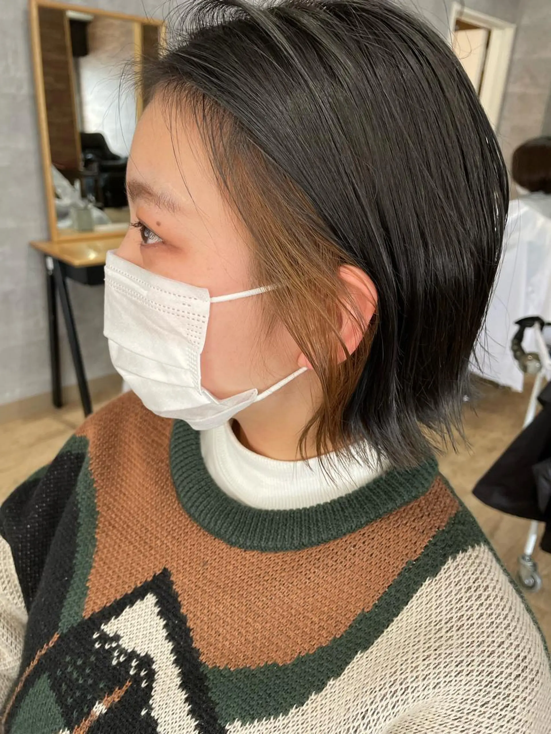 ミディアム カラー ベージュカラー インナーカラー カット ヘアカラー トリートメント 月200名以上担当 六甲徒歩30秒のヘアスタイル