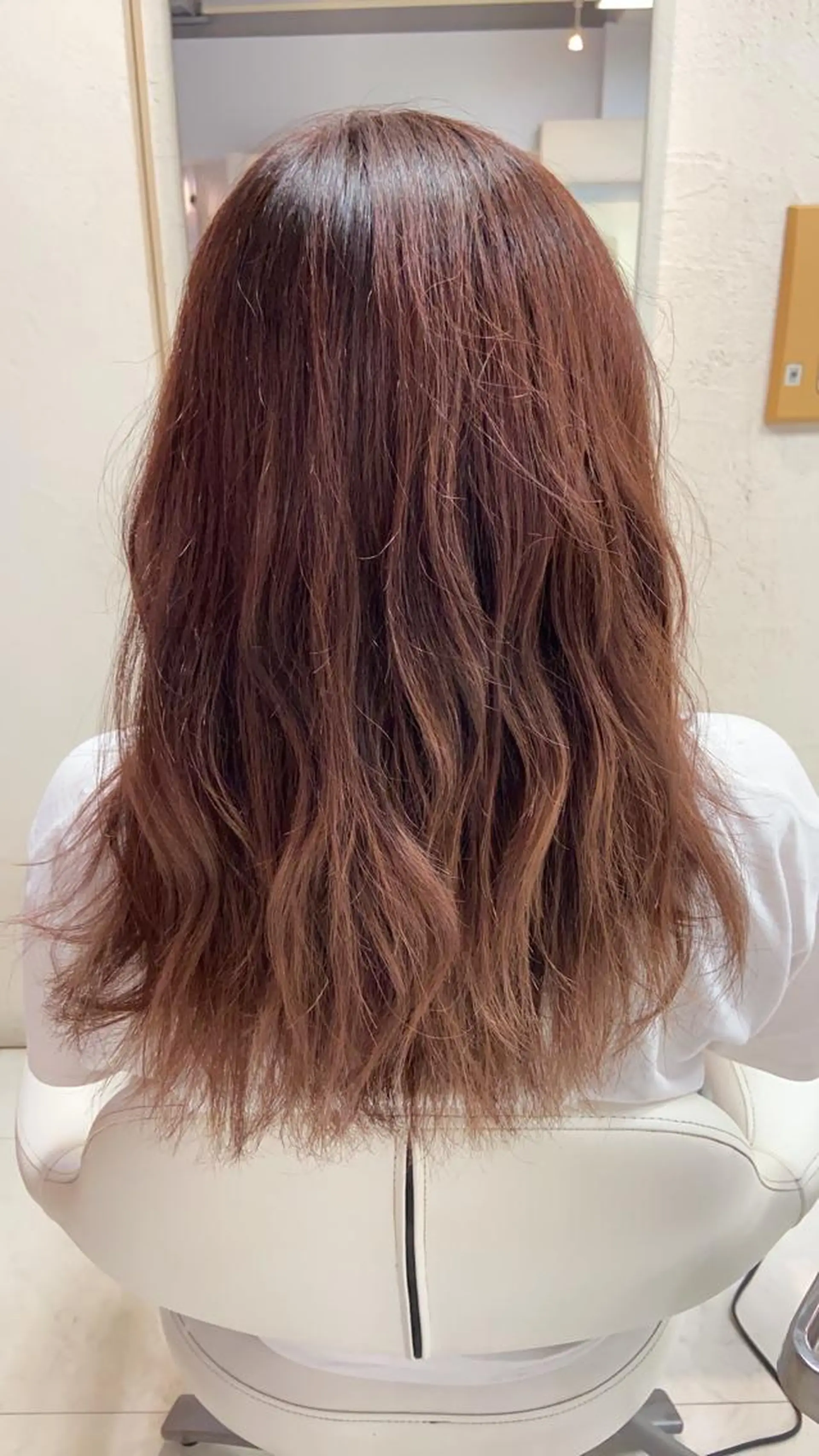 ロング カラー ブリーチ ブラウンカラー ピンクカラー ピンクブラウン 菊地 美憂のヘアスタイル