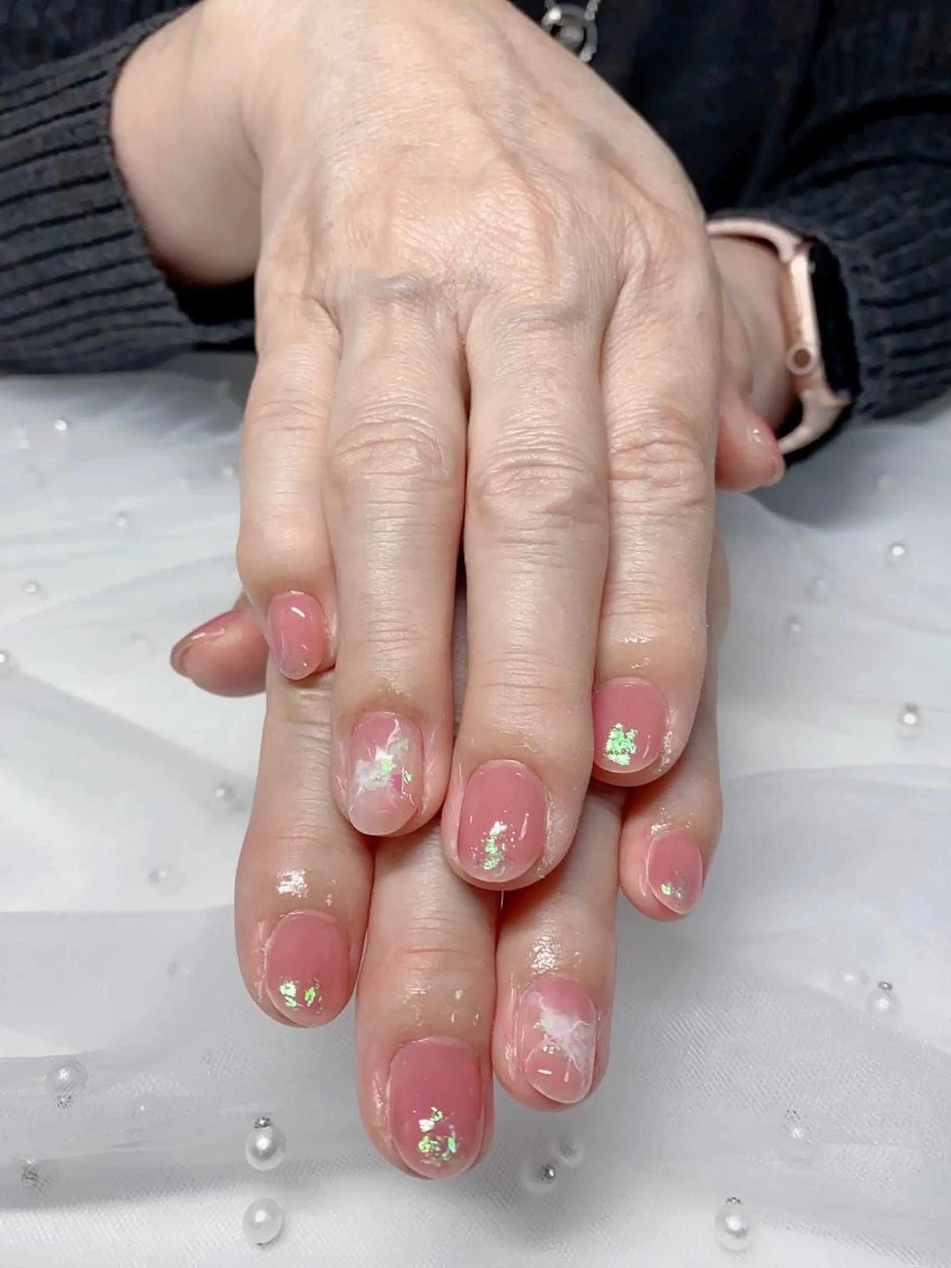 ネイル ニュアンスネイル ピンク ピンクベージュ Jasmine nailsalon所属・ジャスミン ネイルサロンのネイルデザイン