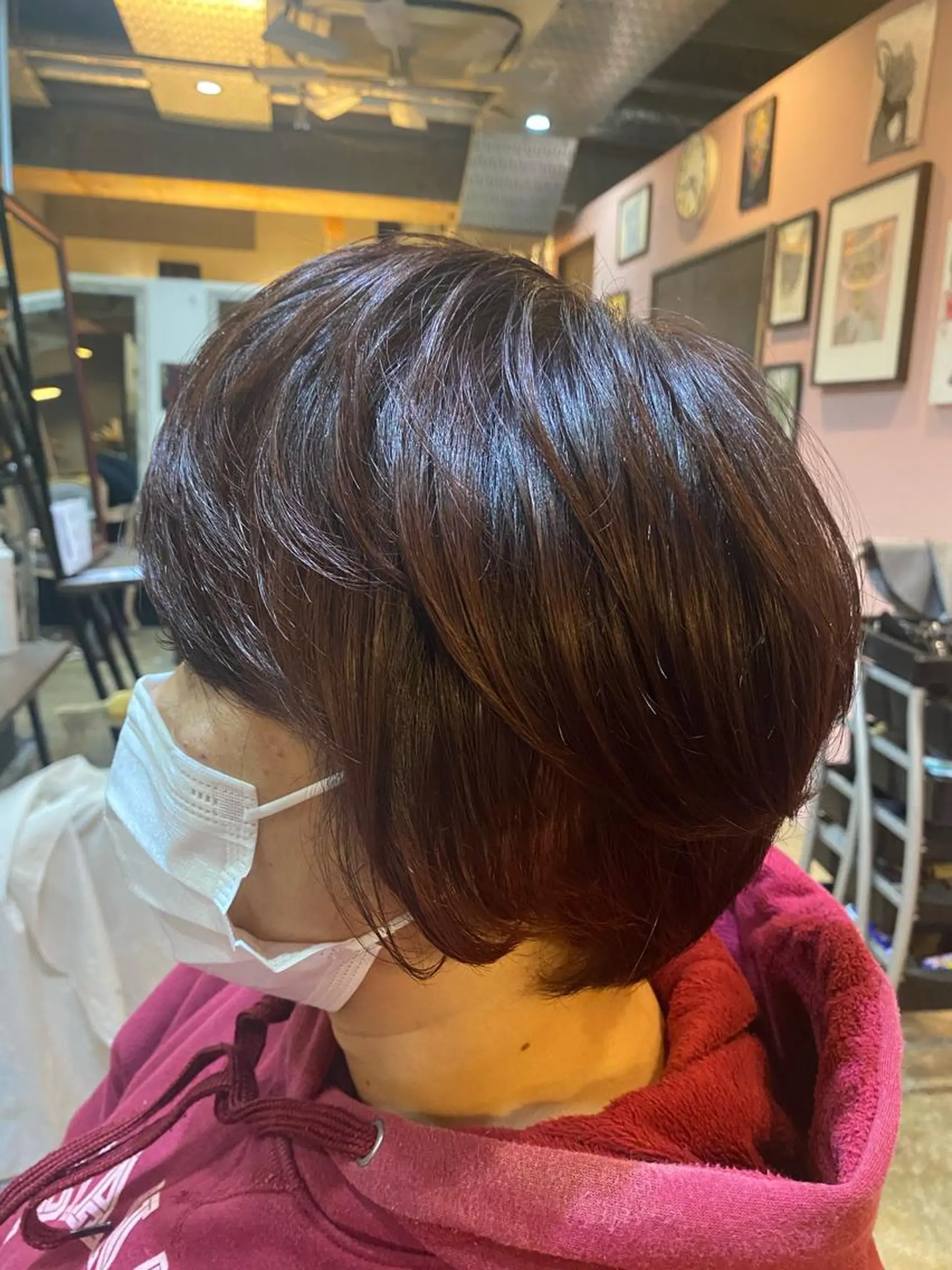 カラー ブラウンカラー ローズカラー ローズブラウン isuta 岡本のヘアスタイル