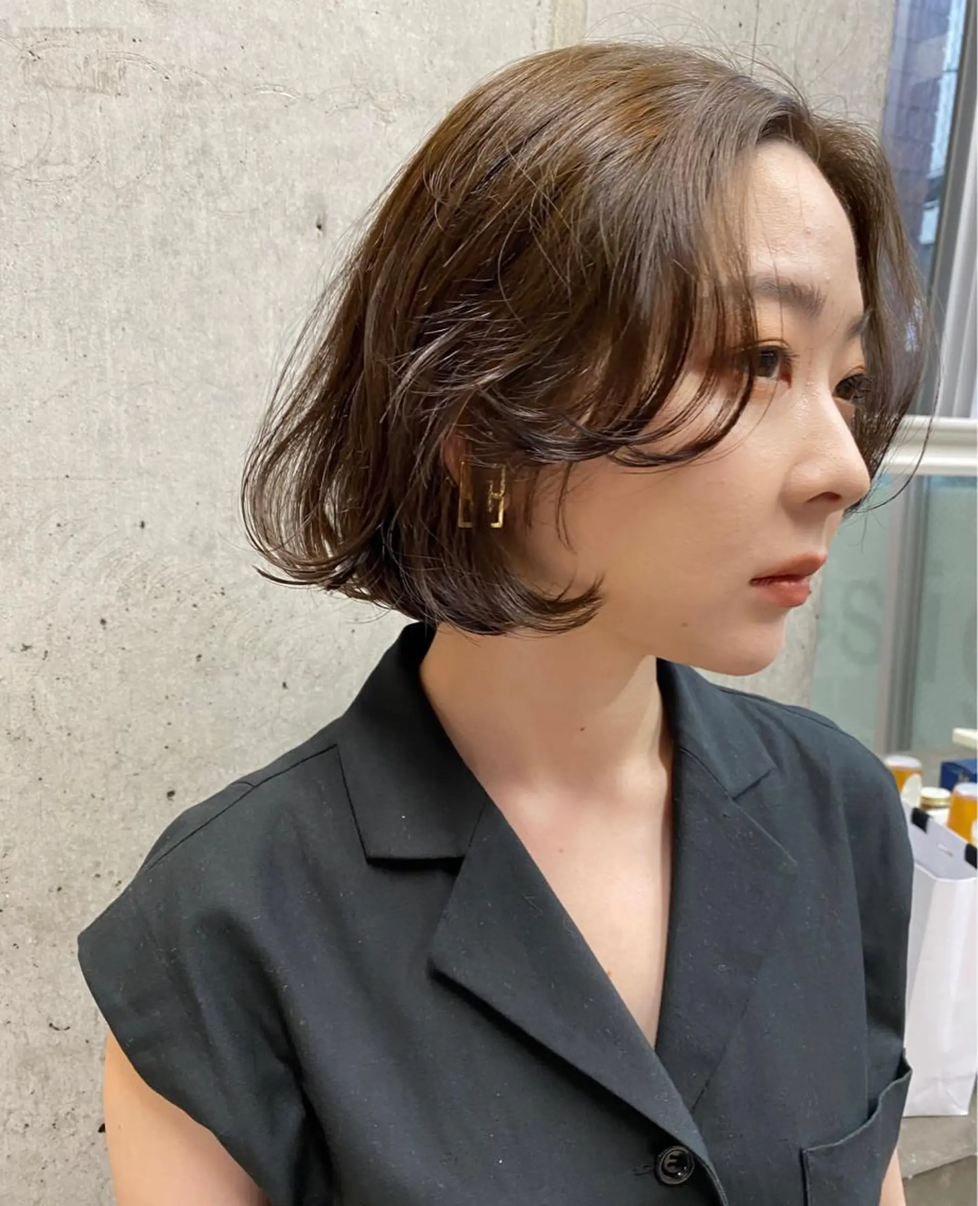 ショート カラー オリーブグレー 韓国風ヘア Pia hair Design Yakuin所属・Pia ツボイ ケイタのヘアスタイル