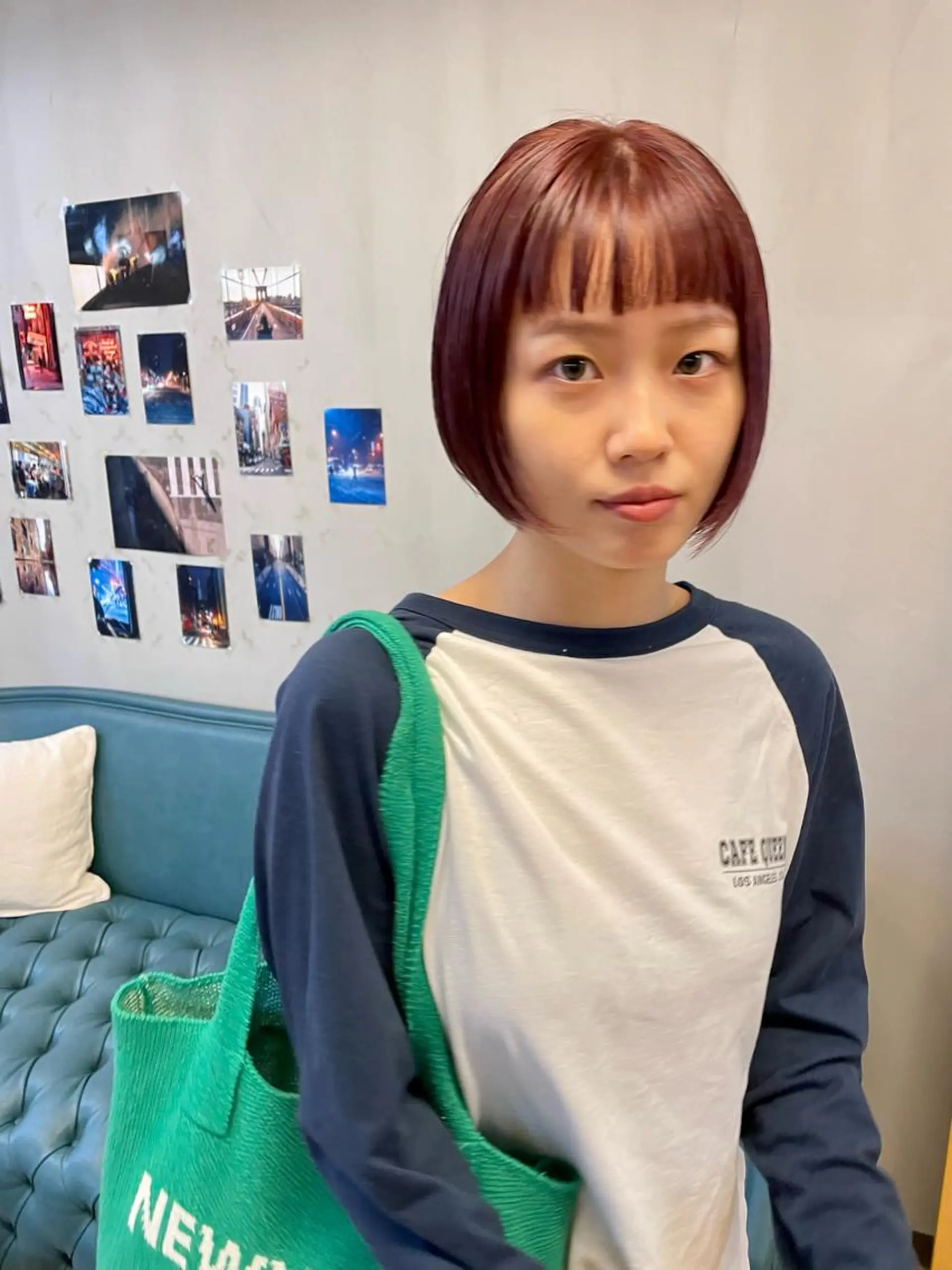 ミディアム カラー パーマ ヘアアレンジ メンズ キッズ ネイル マツエク・マツパ アイブロウ カシス ピンクカラー カラーマツエク ピンク カット ヘアカラー トリートメント tatsumi/ボブ ウルフ/レイヤーのヘアスタイル