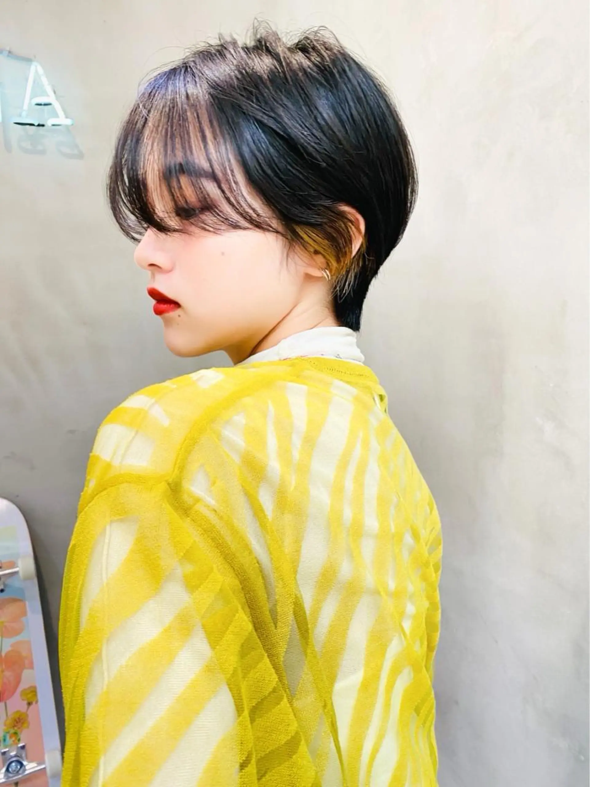 ショート カラー パーマ ヘアアレンジ メンズ 髪質改善／艶髪特化 /柔らかさ/清水翔矢のヘアスタイル