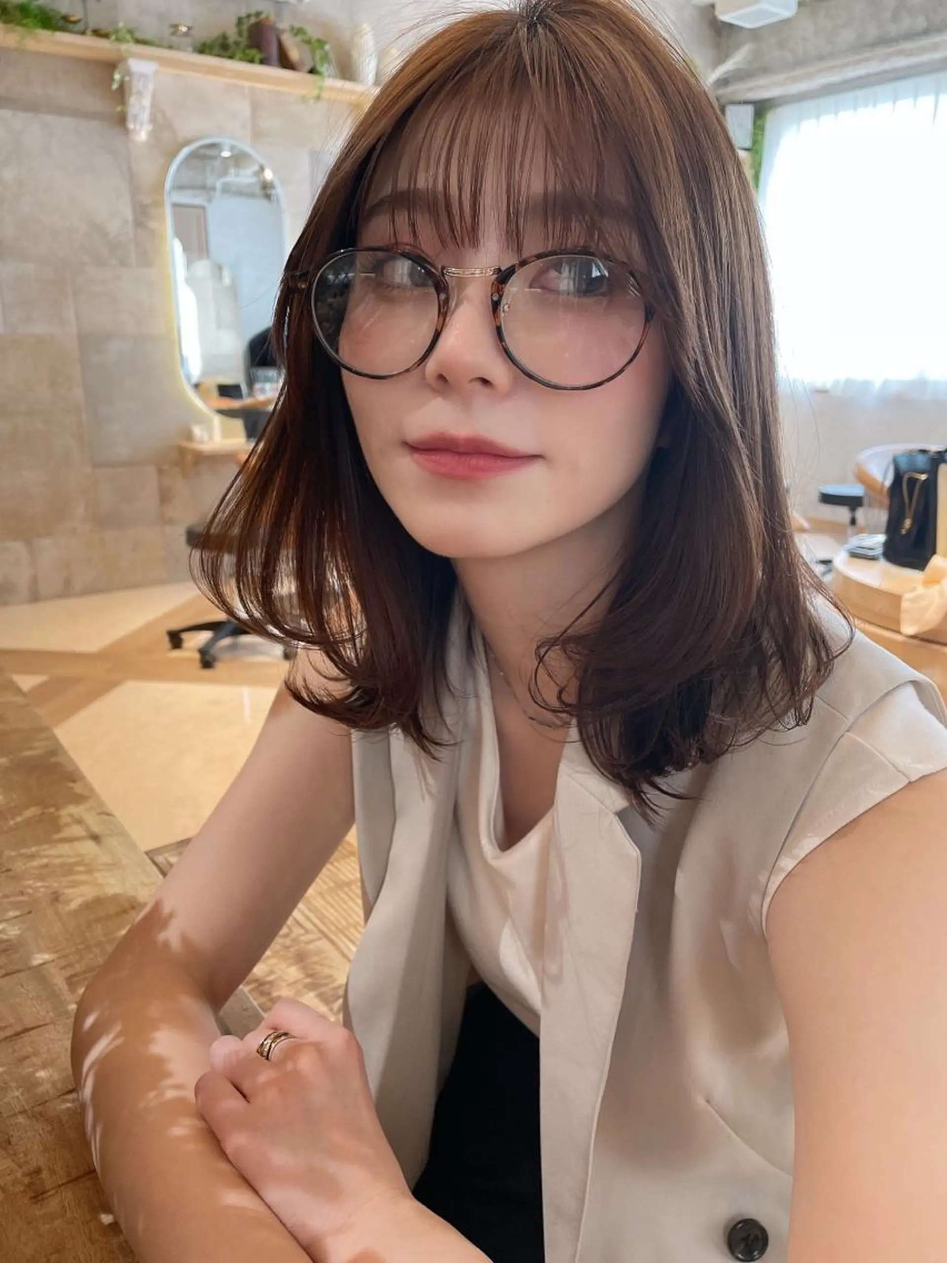 セミロング カラー ヘアアレンジ 似合わせカット カット ヘアカラー トリートメント 韓国ヘア/髪質改善 /Harunaのヘアスタイル