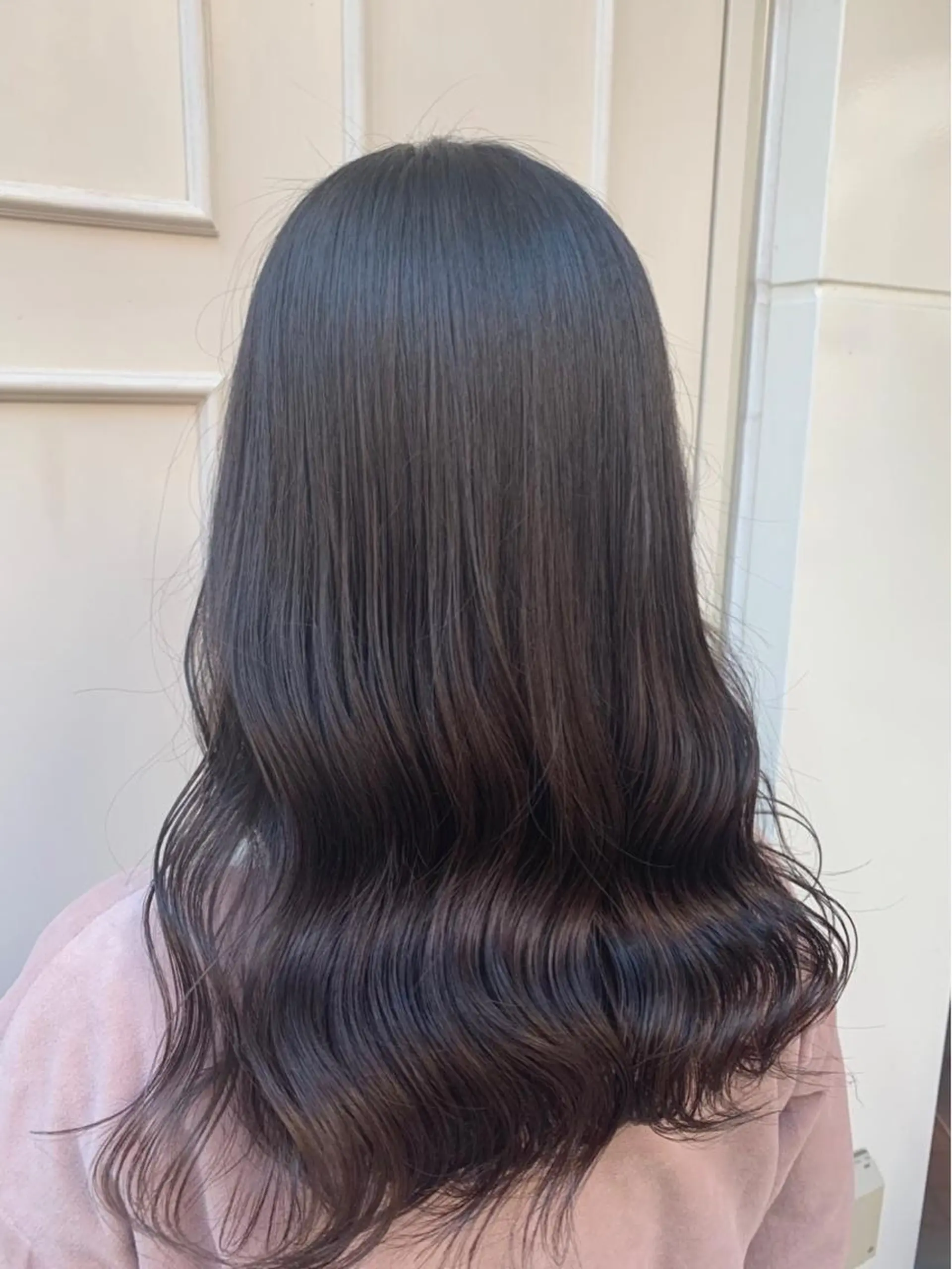 ミディアム カラー 黒髪 パープルカラー パープルブラック 💈Blanco💈 カラー&ケア🌈のヘアスタイル