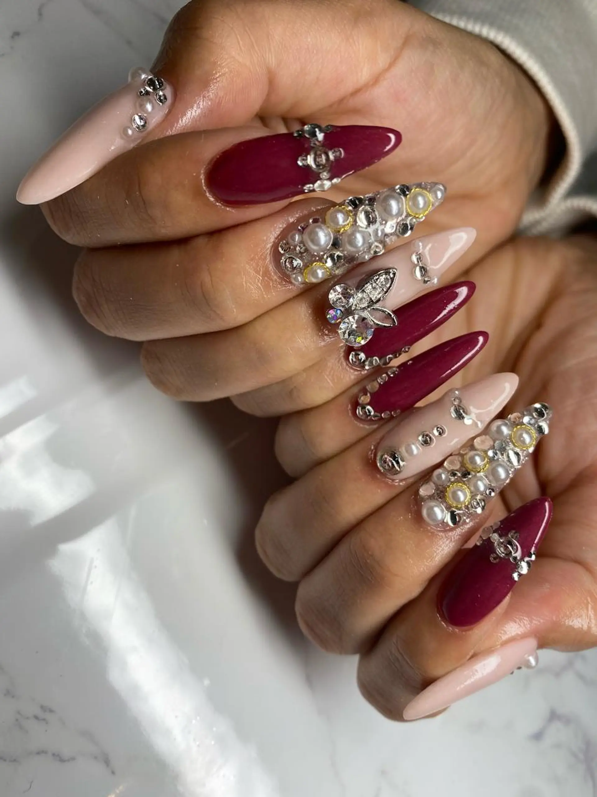 ロング ネイル ハンドネイル nail salon azuのネイルデザイン