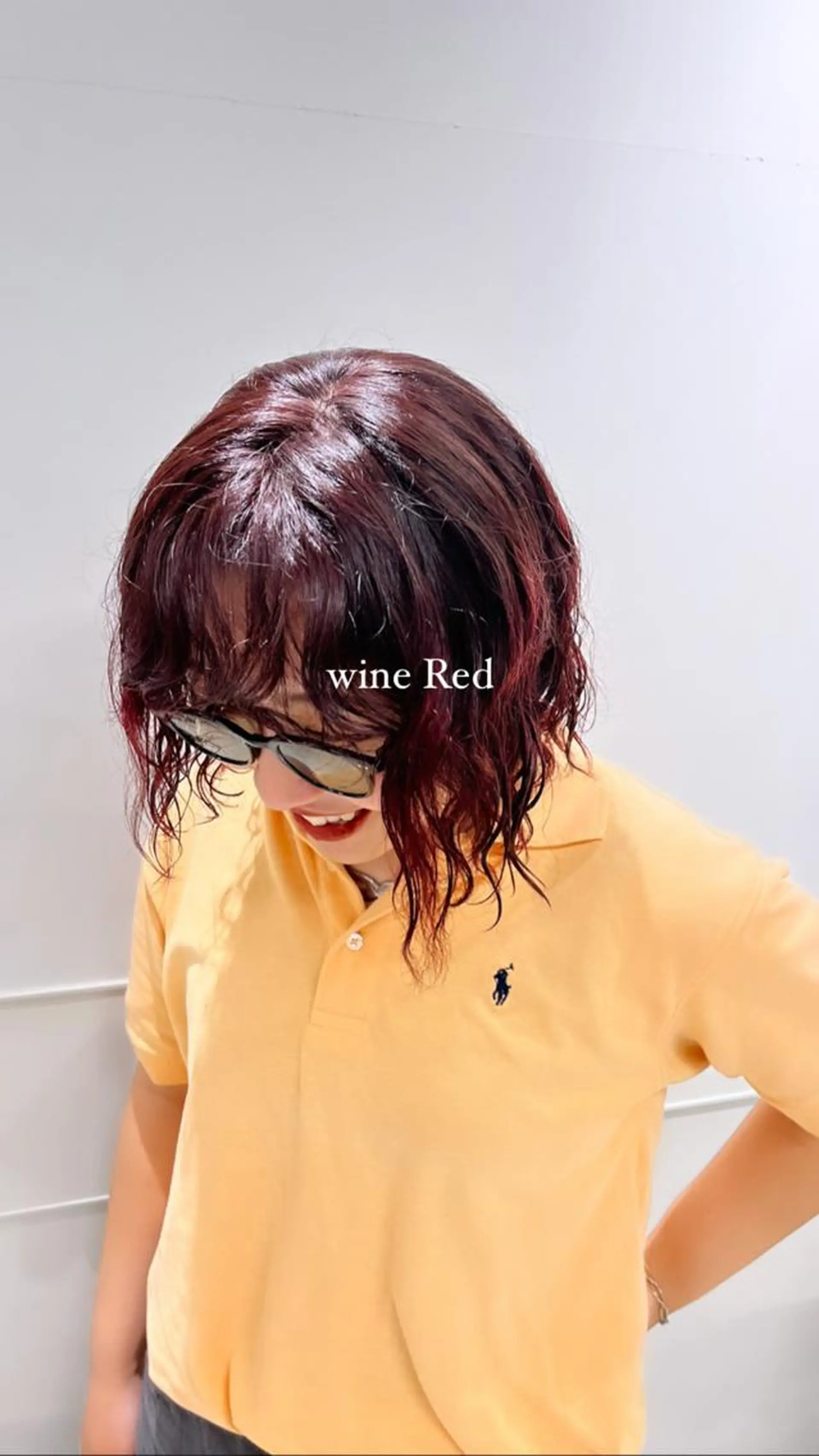 ショート カラー パーマ ヘアアレンジ レッドカラー ねいるとあいの店キュプレ橘通店所属・harua キュプレ/アイリストのマツエク・マツパデザイン