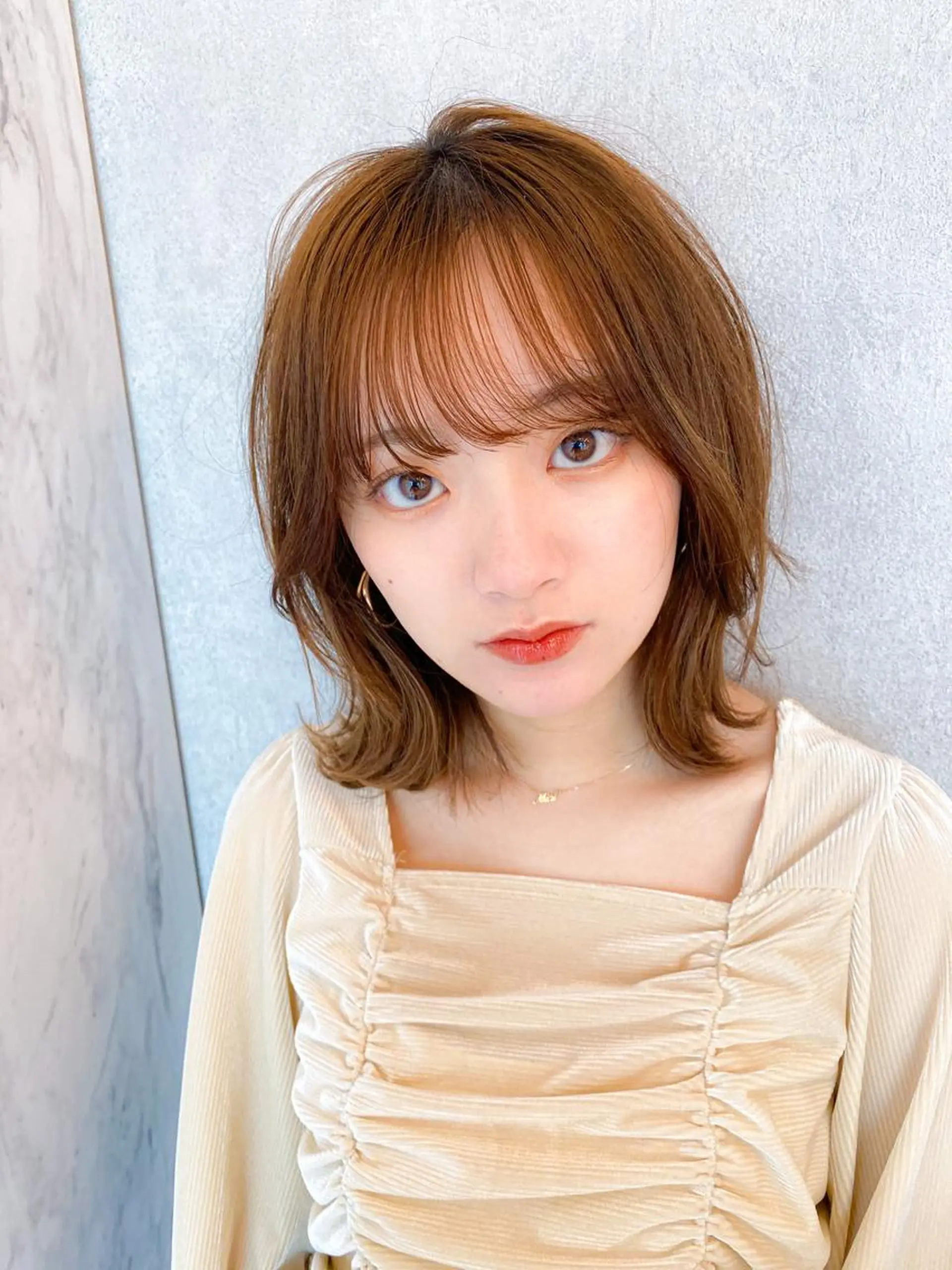 ミディアム カラー シールエクステ ミディアムパーマ ブリーチ ケアブリーチ ダブルカラー カット 縮毛矯正 トリートメント 新宿/韓国風レイヤー 髪質改善/渋谷直樹のヘアスタイル