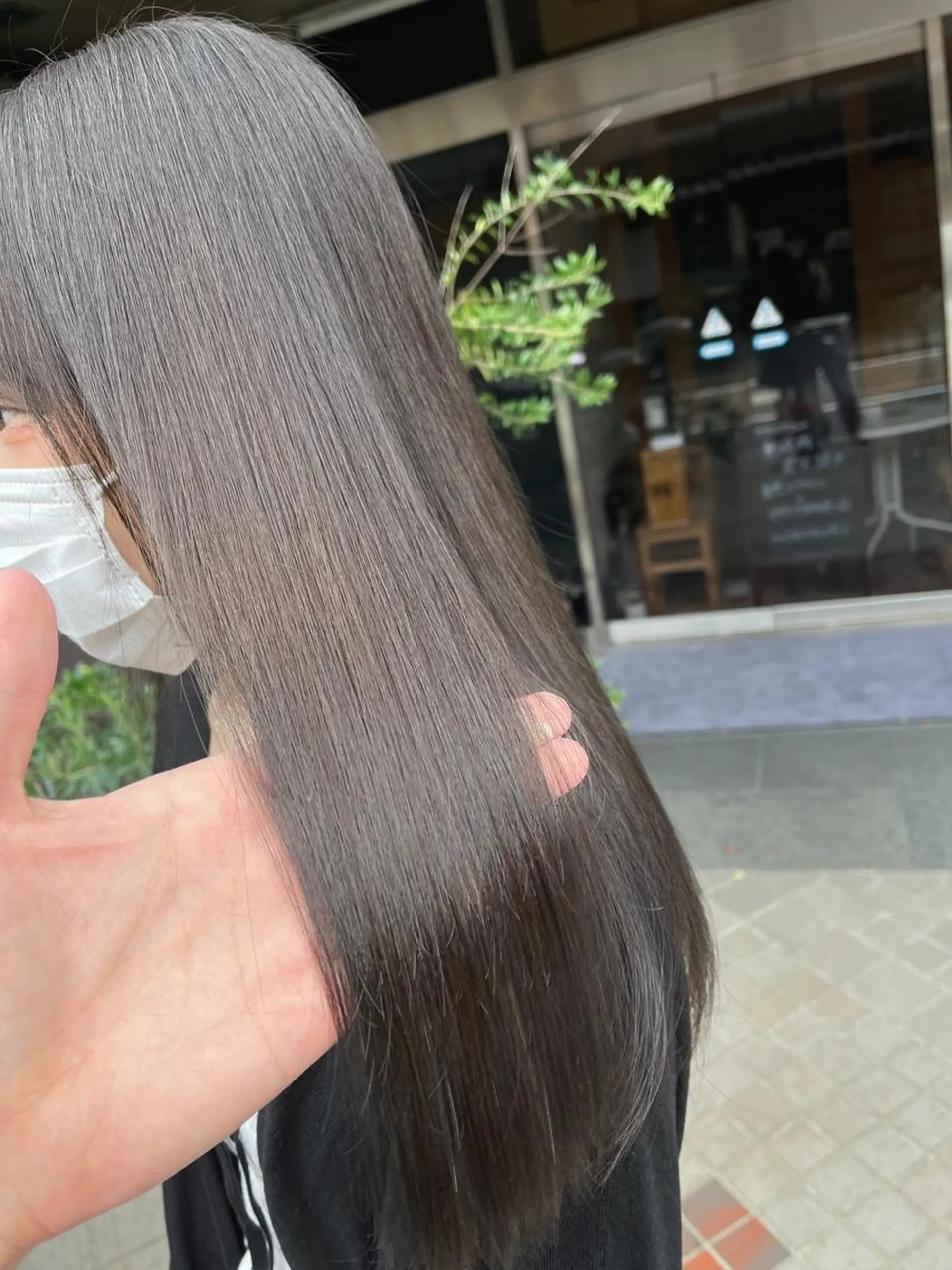 ロング カラー アッシュ アッシュグレー アッシュグレージュ 透明感カラー グレージュ KINI所属・HIYOSHI　✂︎ 艶髪職人のヘアスタイル