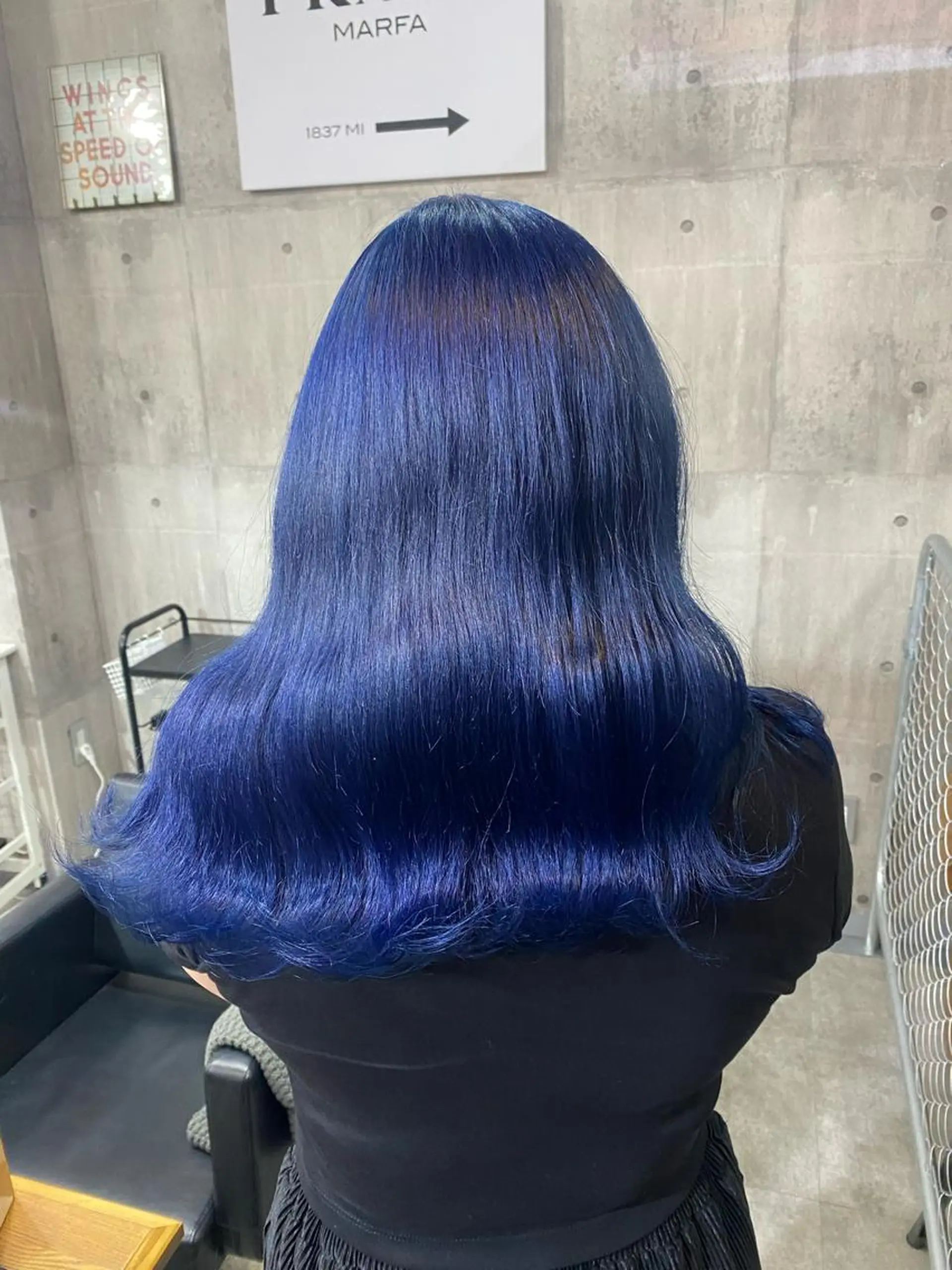 セミロング カラー ブルーカラー ネイビーカラー SHURI❤️‍🔥 中/韓mix ♡のヘアスタイル