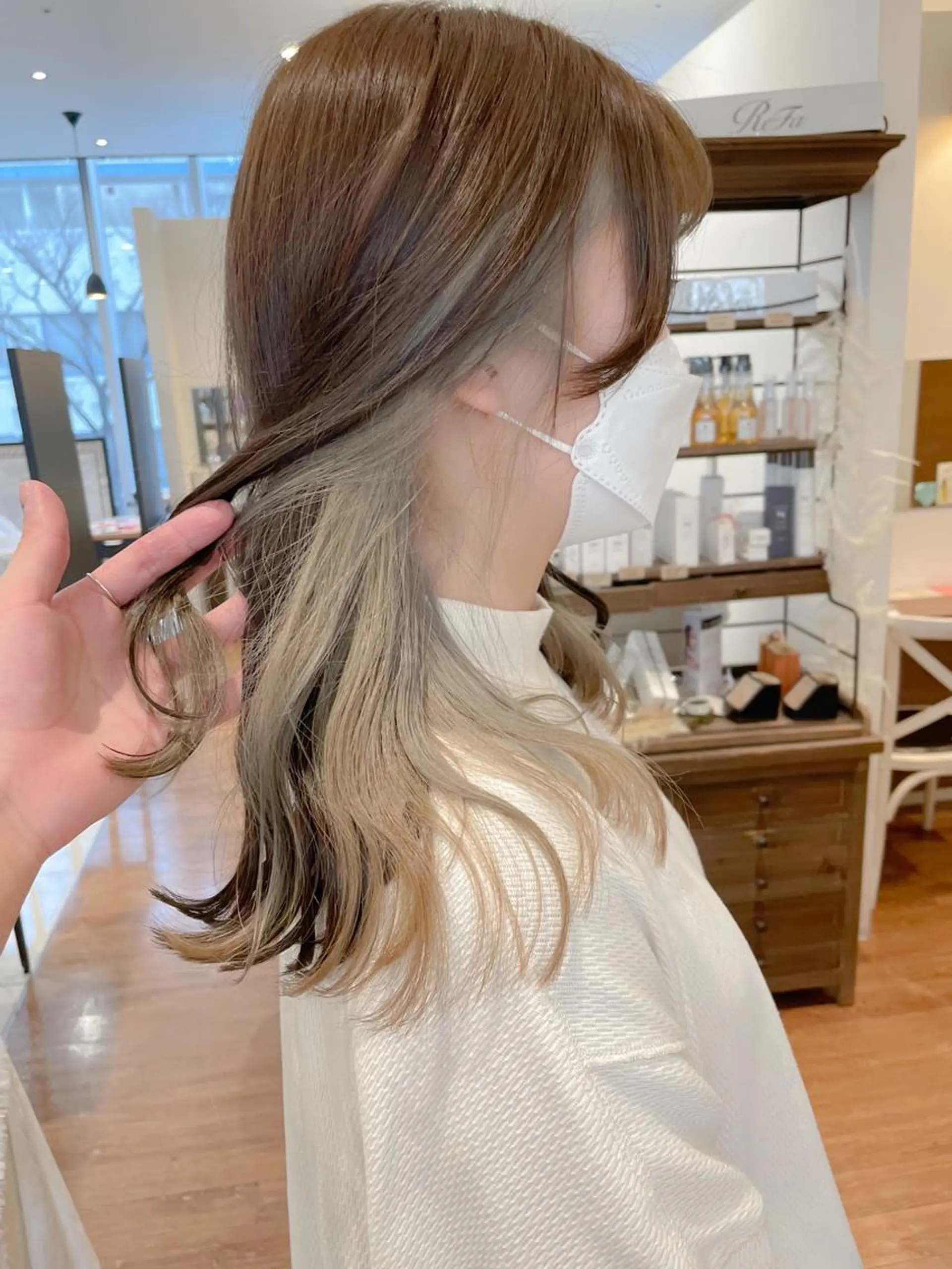セミロング カラー グレージュ インナーカラー ヘアカラー 髪質改善/ブリーチ 田代 龍我のヘアスタイル