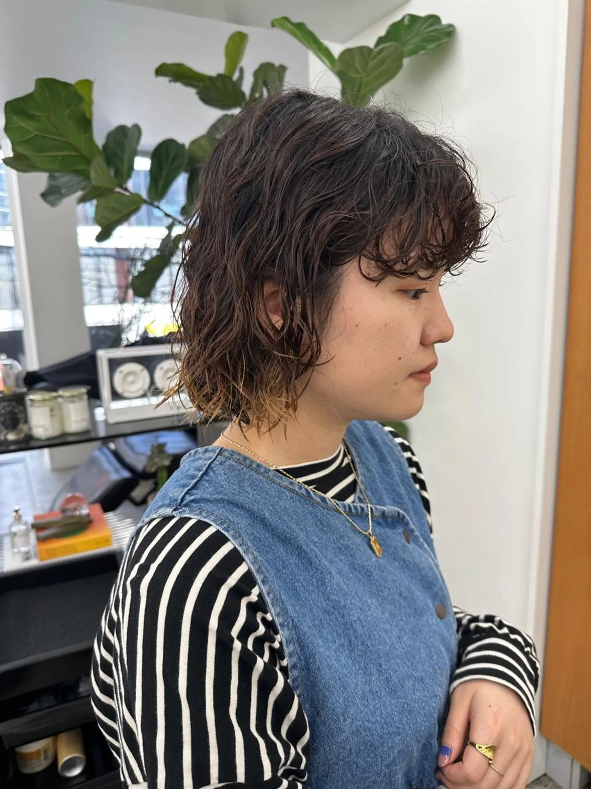 ショート カラー パーマ ボブ ニュアンスパーマ カット パーマ トリートメント ボブ/レイヤー/ケア パーマ/リュウタのヘアスタイル