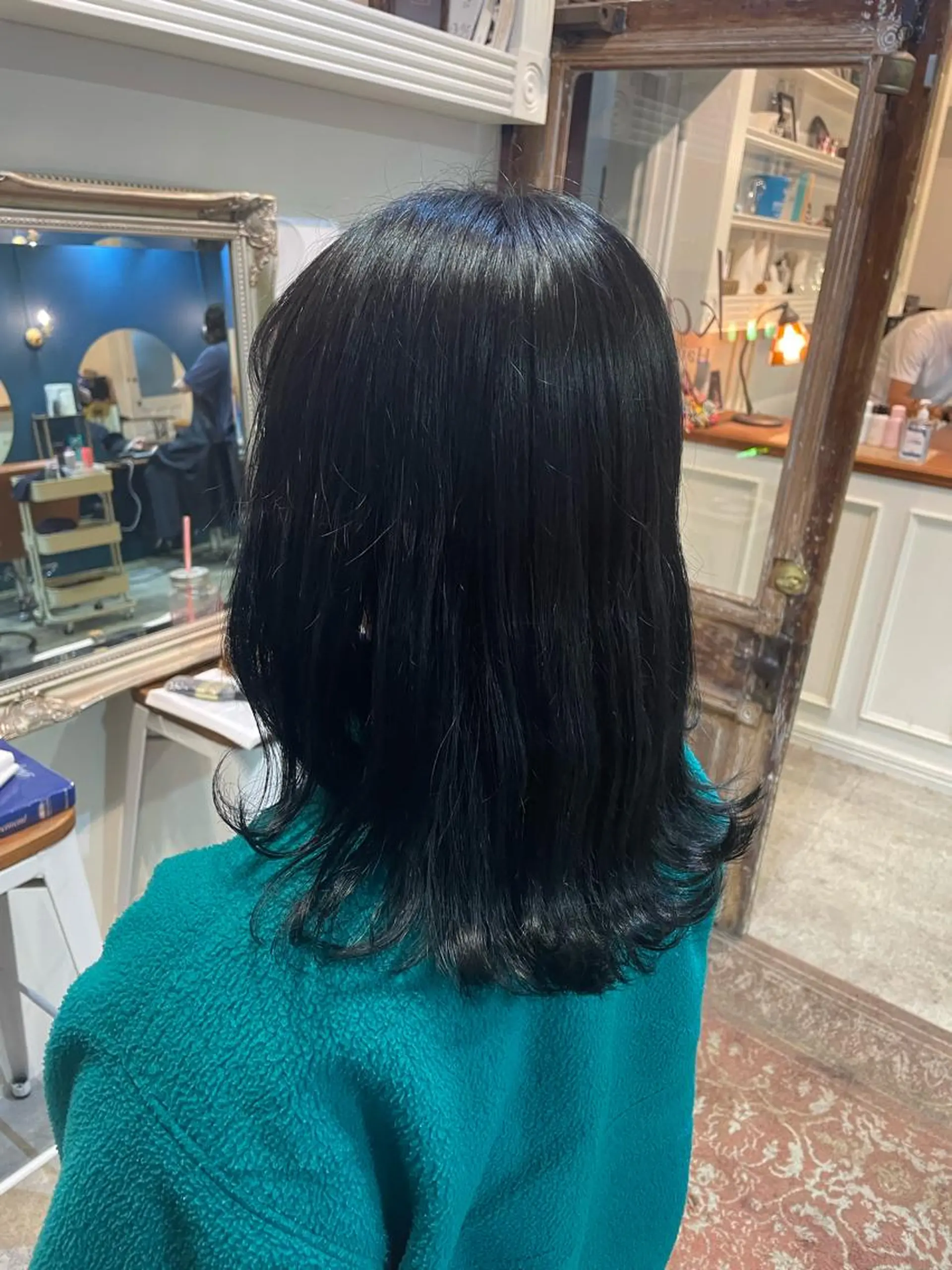 セミロング カラー ヘアアレンジ 黒髪 ブルーカラー ブルーブラック ヘアカラー トリートメント ヘアセット ☀️カトウ ケイゴ☀️のヘアスタイル