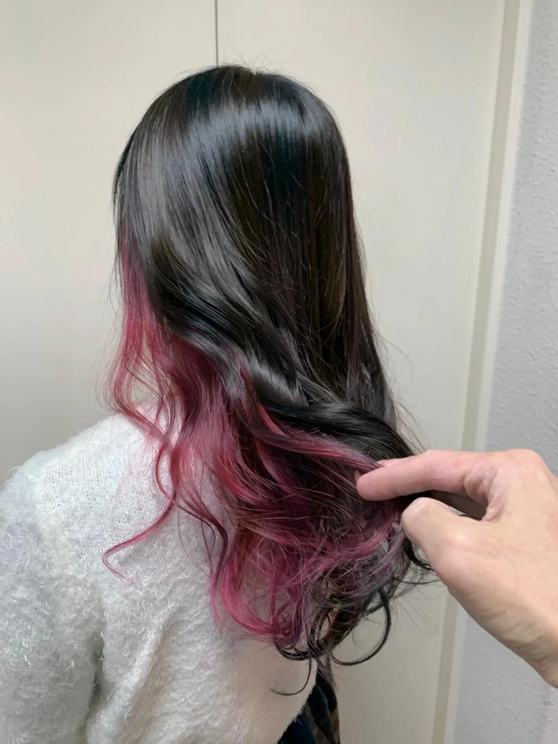 ロング カラー パーマ ヘアアレンジ アディクシーカラー ダークグレー ダークグレージュ グレージュ ピンクカラー ヘアカラー トリートメント filo byFeria渋谷所属・縮毛矯正/美髪 髪質改善/石田幸輔のヘアスタイル