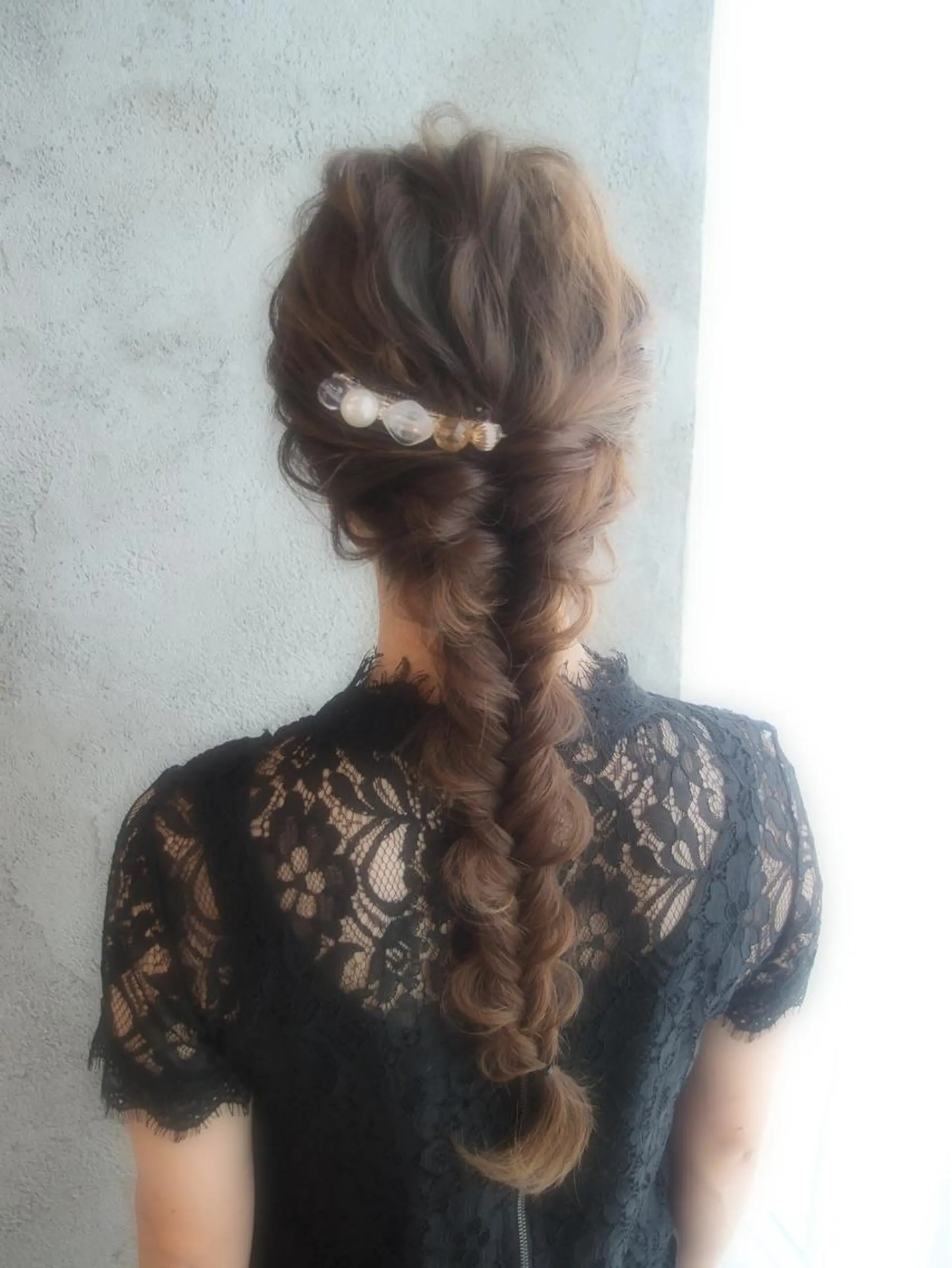 ロング カラー ヘアアレンジ ヘアセット EMANON天神所属・Hitomi Ezakiのヘアスタイル