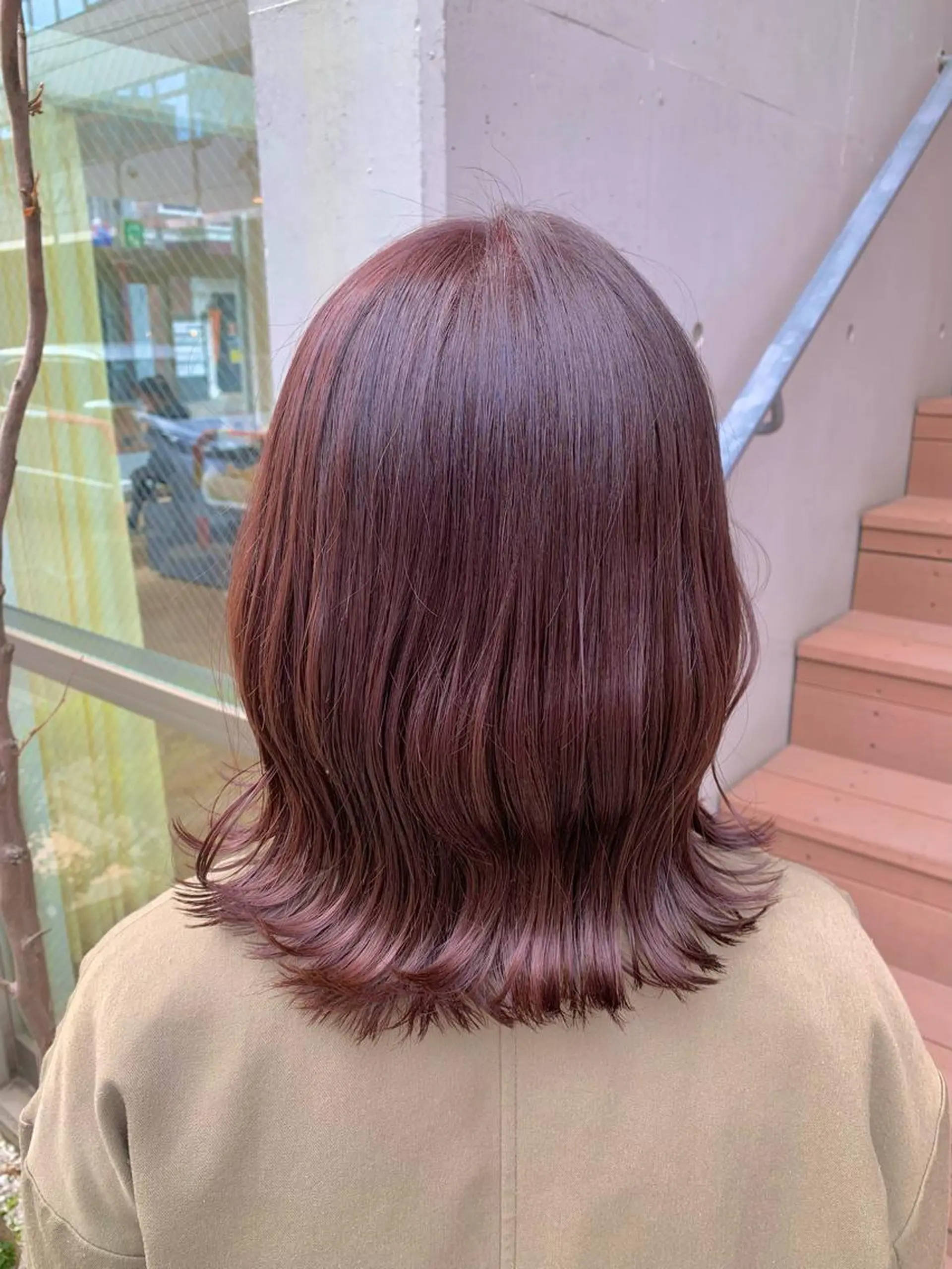 ミディアム ボブ カット ヘアカラー トリートメント 森山 佳小里 /暖色カラーのヘアスタイル