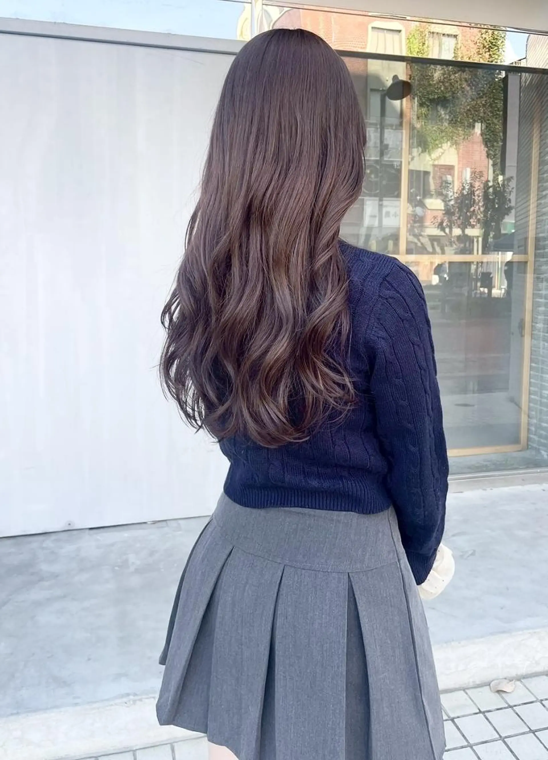 ロング カラー ブラウンカラー カシス カット ヘアカラー トリートメント 🩰韓国/ボブ/ まつパ🩰aikaのヘアスタイル