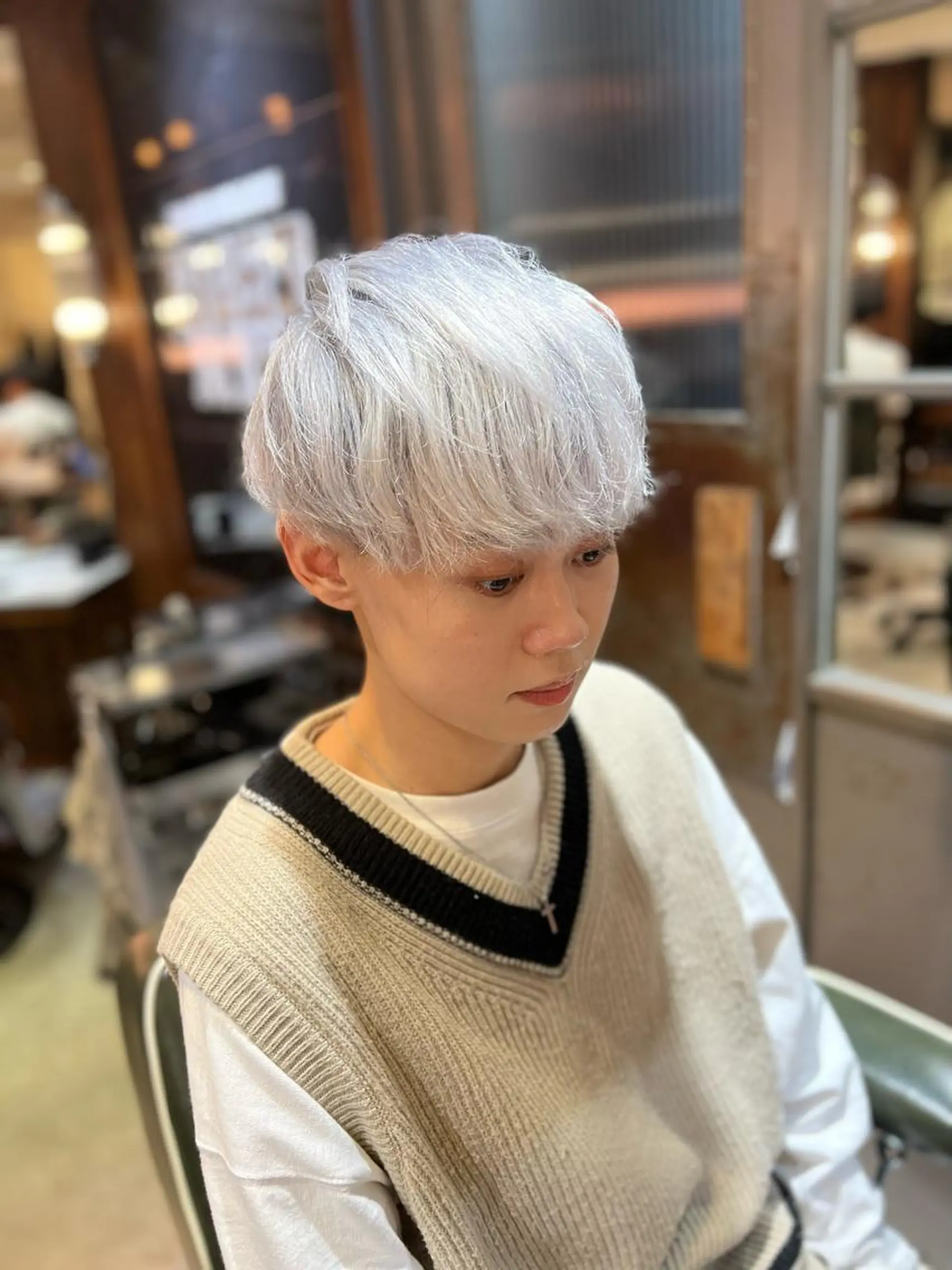 ショート カラー メンズ カット ヘアカラー トリートメント BINGO HAIR WORKS 【ビンゴヘアワークス】所属・🎱メンズフェード 特化HYOGA🎱のヘアスタイル